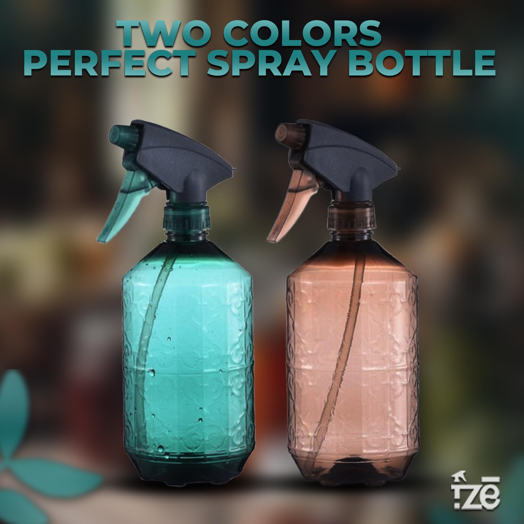 Fze Spray Bottles Pack Of 2, 25 Oz/750Ml Water Spray Bottle For Hair With Adjustable Nozzle, Empty Spray Bottle For Cleaning Als