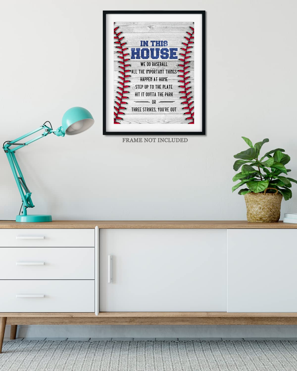 Govivo In This House We Do Baseball - Baseball Motivational Sports Quotes - Baseball Wall Art For Boys Bedroom, Baseball Coach G