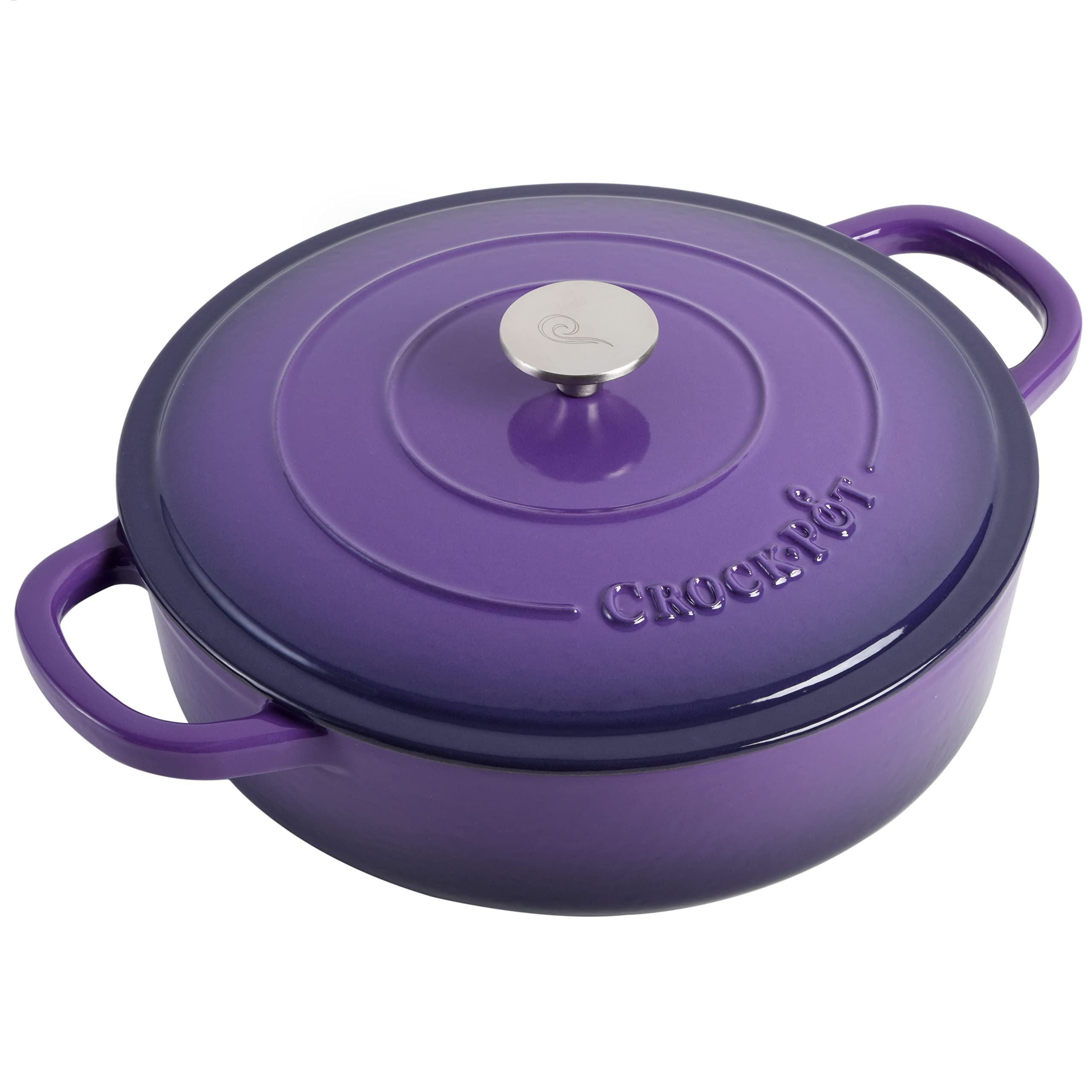 Crock-Pot Artisan Enameled Cast Iron Braiser W/Lid, 5 Quart, Lavender Purple