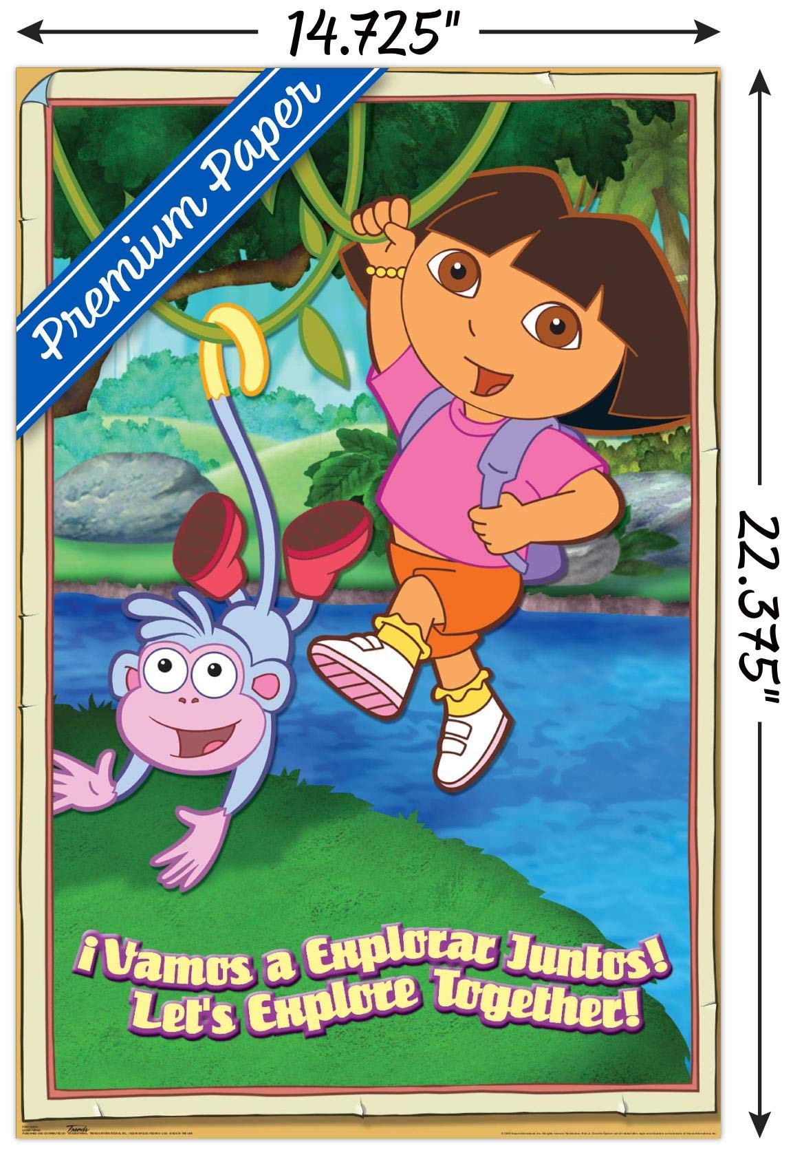 Trends International Dora The Explorer Wall Poster, 14.7" x 22.4", Premium Unframed Version, Model POD8676S