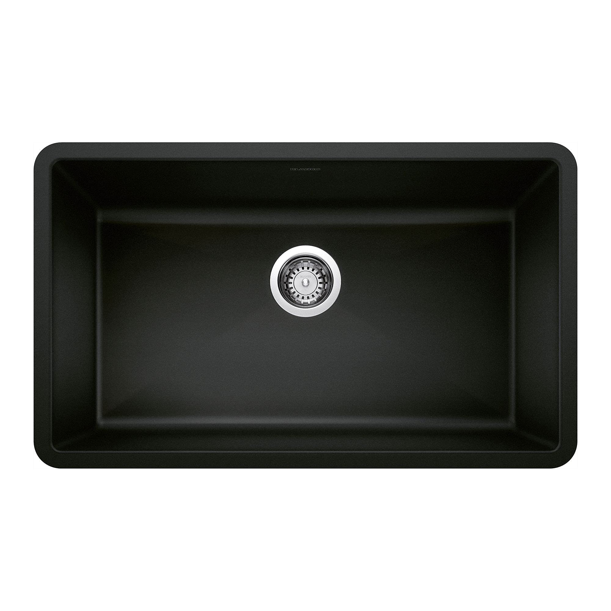 BLANCO Precis Super Single Kitchen Sink, Coal Black