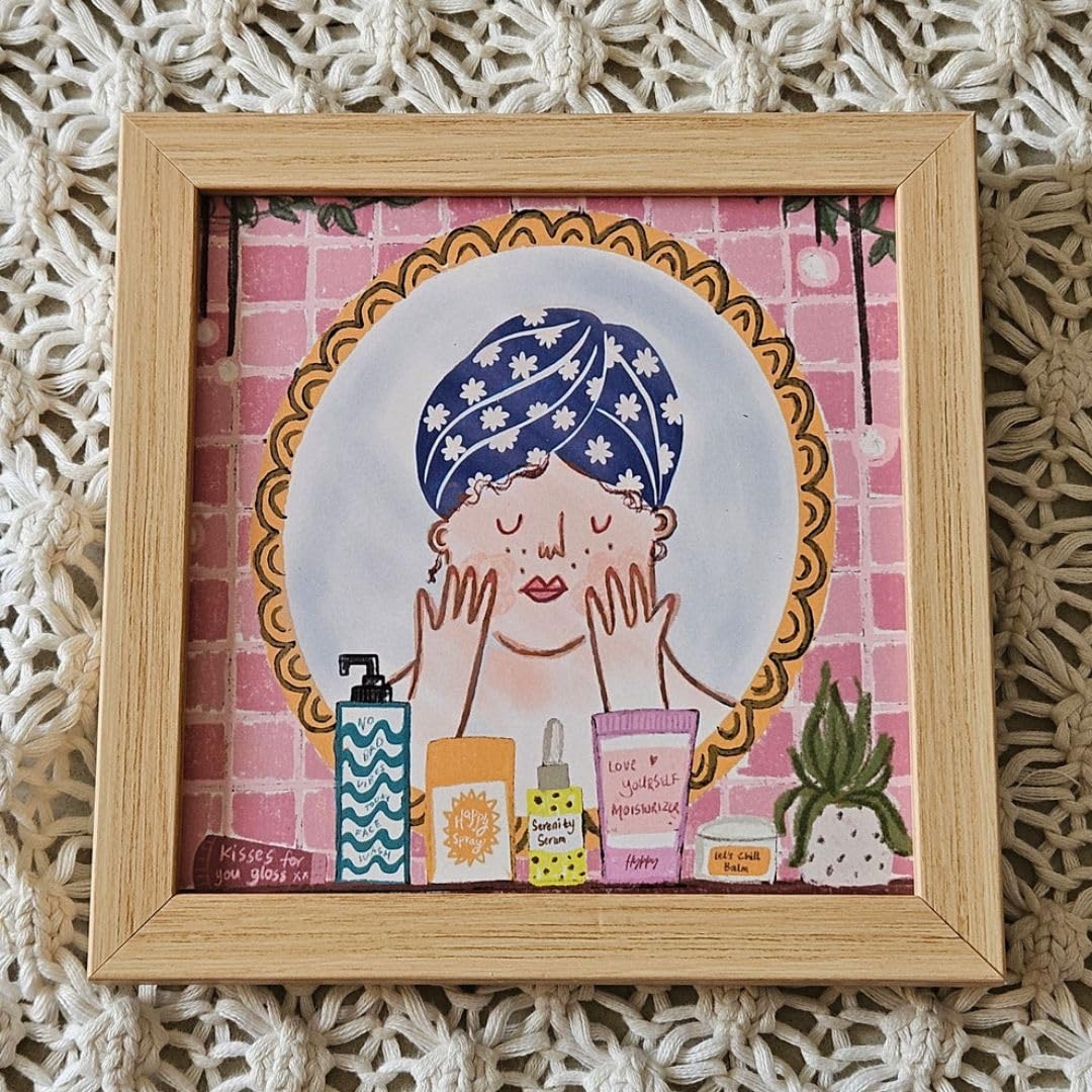 Hyppy The Am-Pm Print | Table/Wall Print | Multicolour | Art Print For Home Decoration | 7 X 7 Inches | Desk Art | Home Decor |