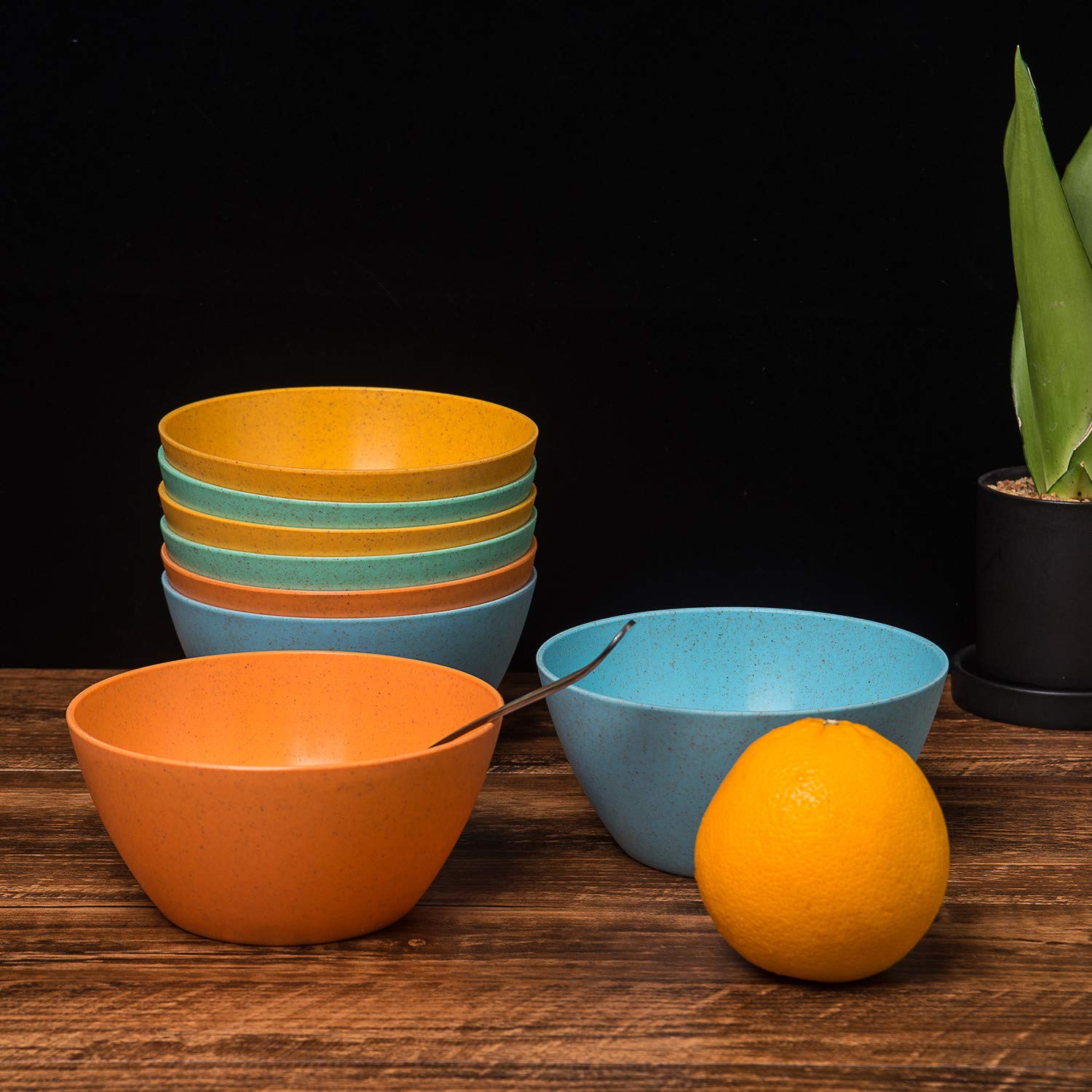 Yalin Wheat Straw Lightweight Pp Bowls,28 Oz Unbreakable Cereal Bowls,For Rice And Soup,Dishwasher And Microwave Safe(Multi Colo