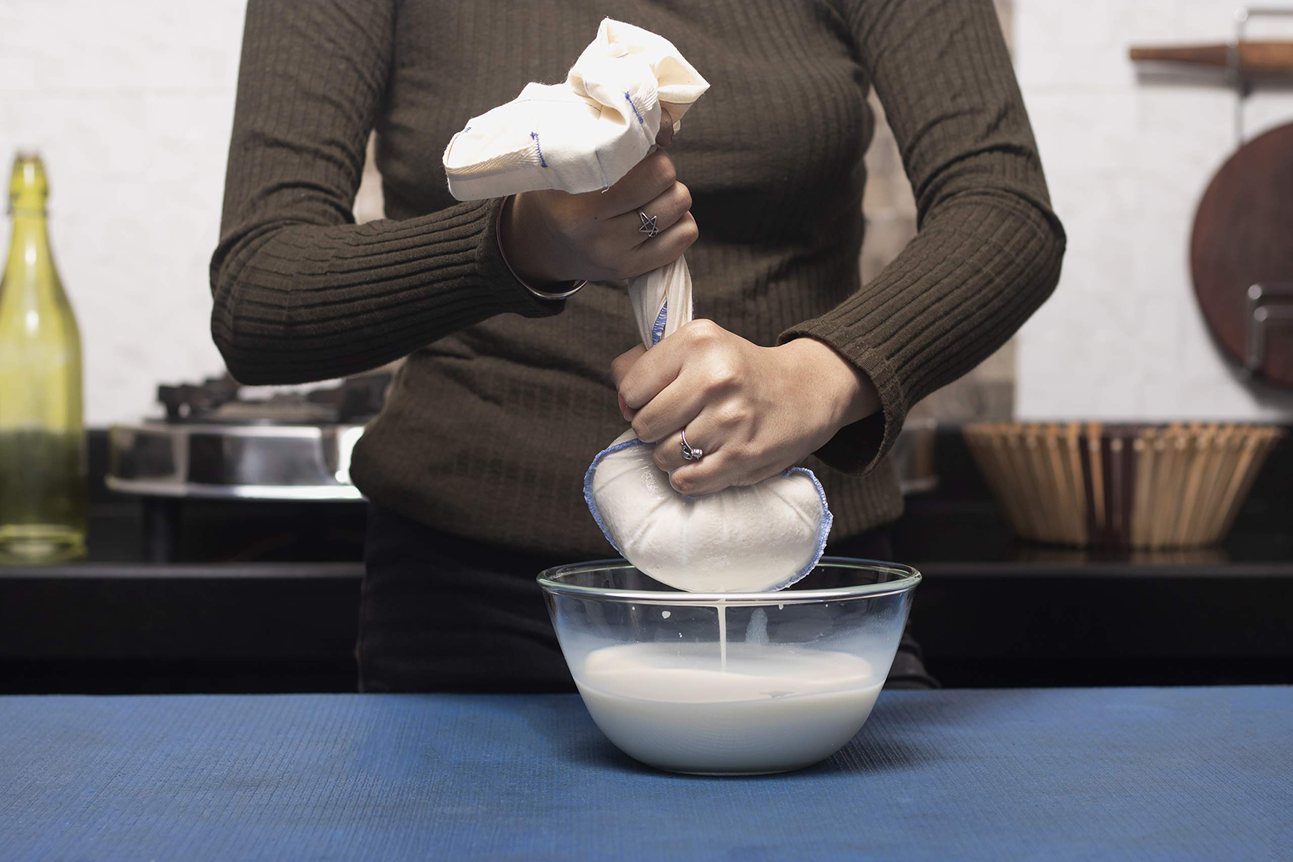 Reusable Nut Milk Bags For Straining - Unbleached Cotton Almond Milk Bags - Bpa-Free Oat Milk Strainer Bags - Washable Juice Fil