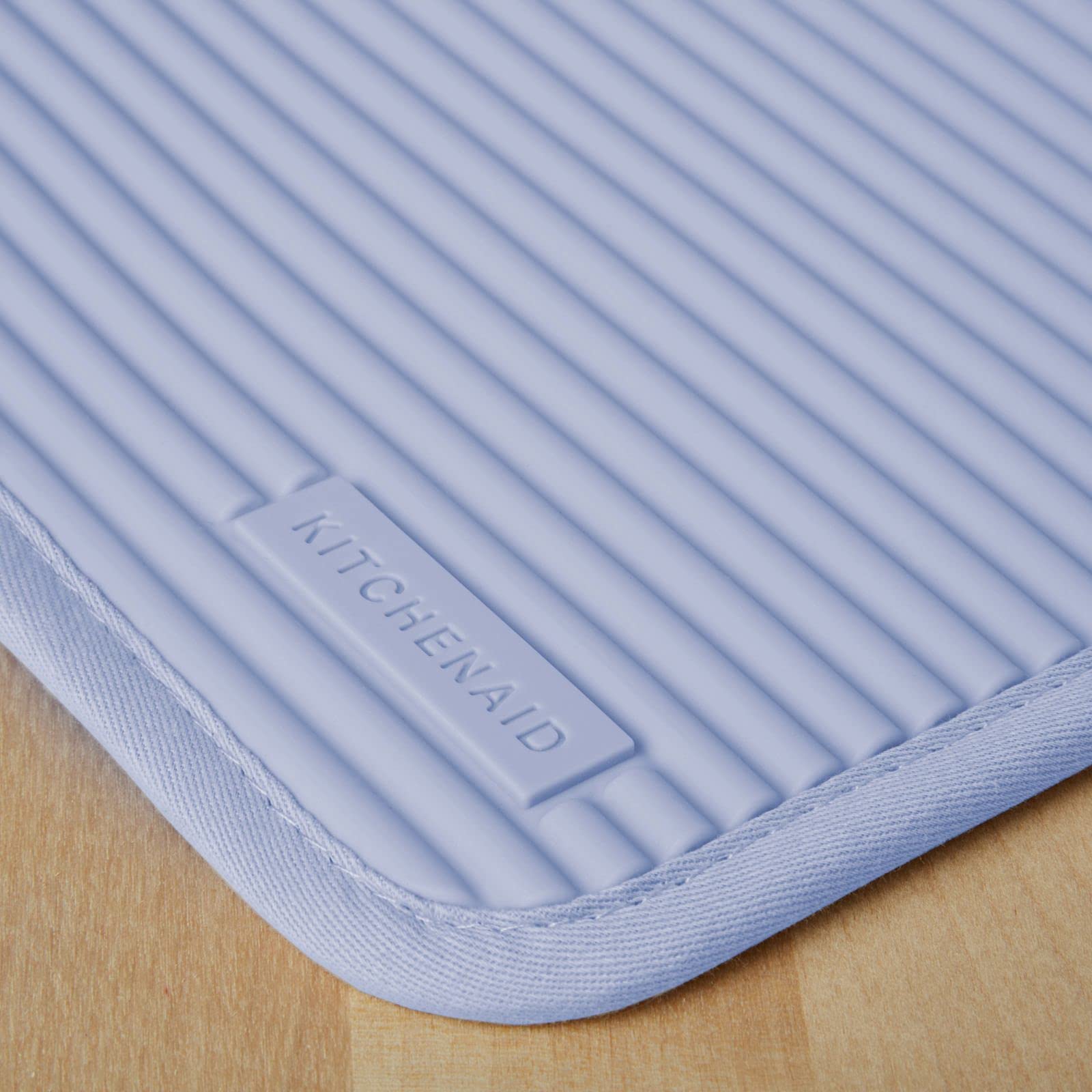 Kitchenaid Ribbed Soft Silicone Pot Holder 2-Pack Set, Lavender Cream Purple, 7''X9''