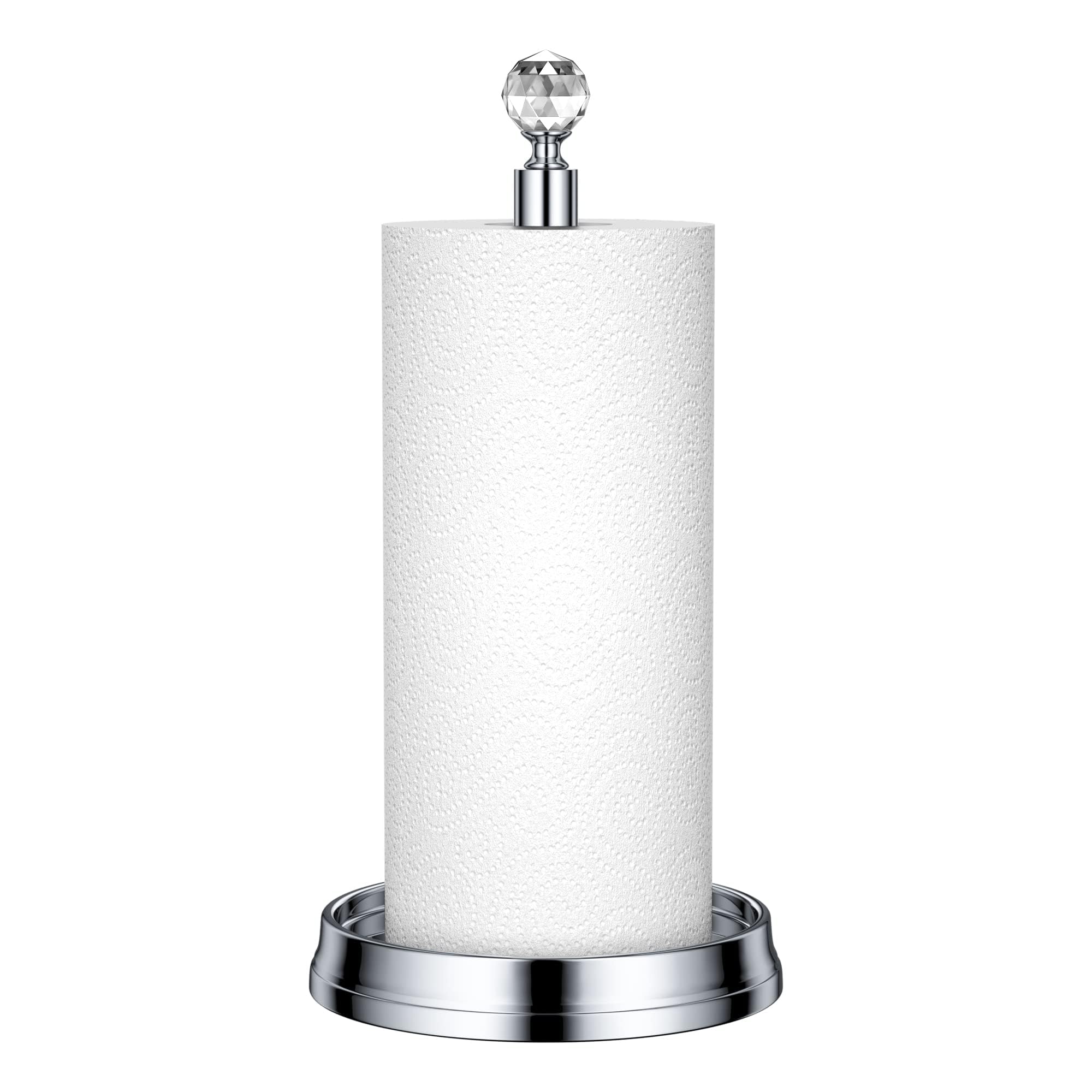 Kasunto Paper Towel Holder (With Crystal Ball) Steel Paper Towel Holder Countertop,Paper Towel Holder Stand For Kitchen Countert