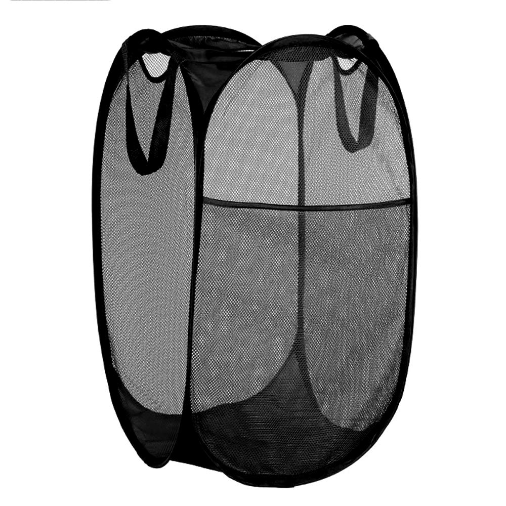 Battoo Deluxe Collapsible Laundry Baskets Mesh Pop Up Hampers For Laundry With Side Pocket Reinforced Handles For Laundry Room,