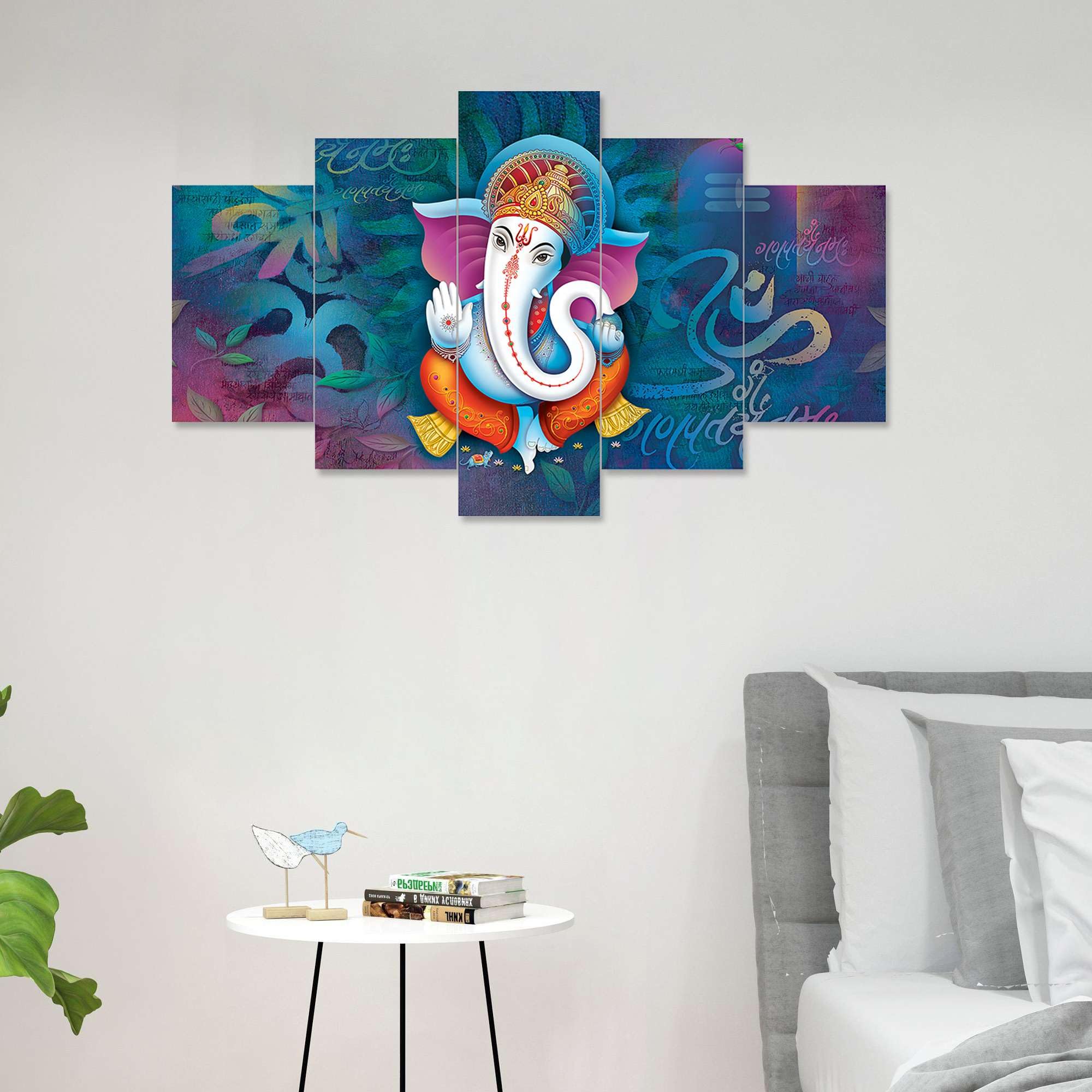 Kusshal Craft Set Of Five Mdf Framed 3D Wall Painting For Home Decoration, Big Size Painting For Living Room, Bedroom (17X30 Inc
