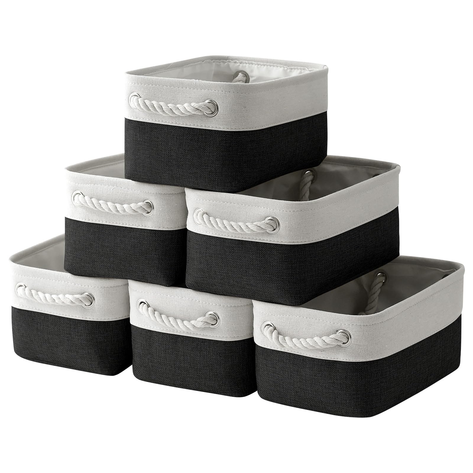 Thewarmhome Storage Bins For Shelves - 6 Pack 11.8X7.8X5.2 Inch Collapsible Storage Cubes, Basket For Gifts Empty Closet Organiz