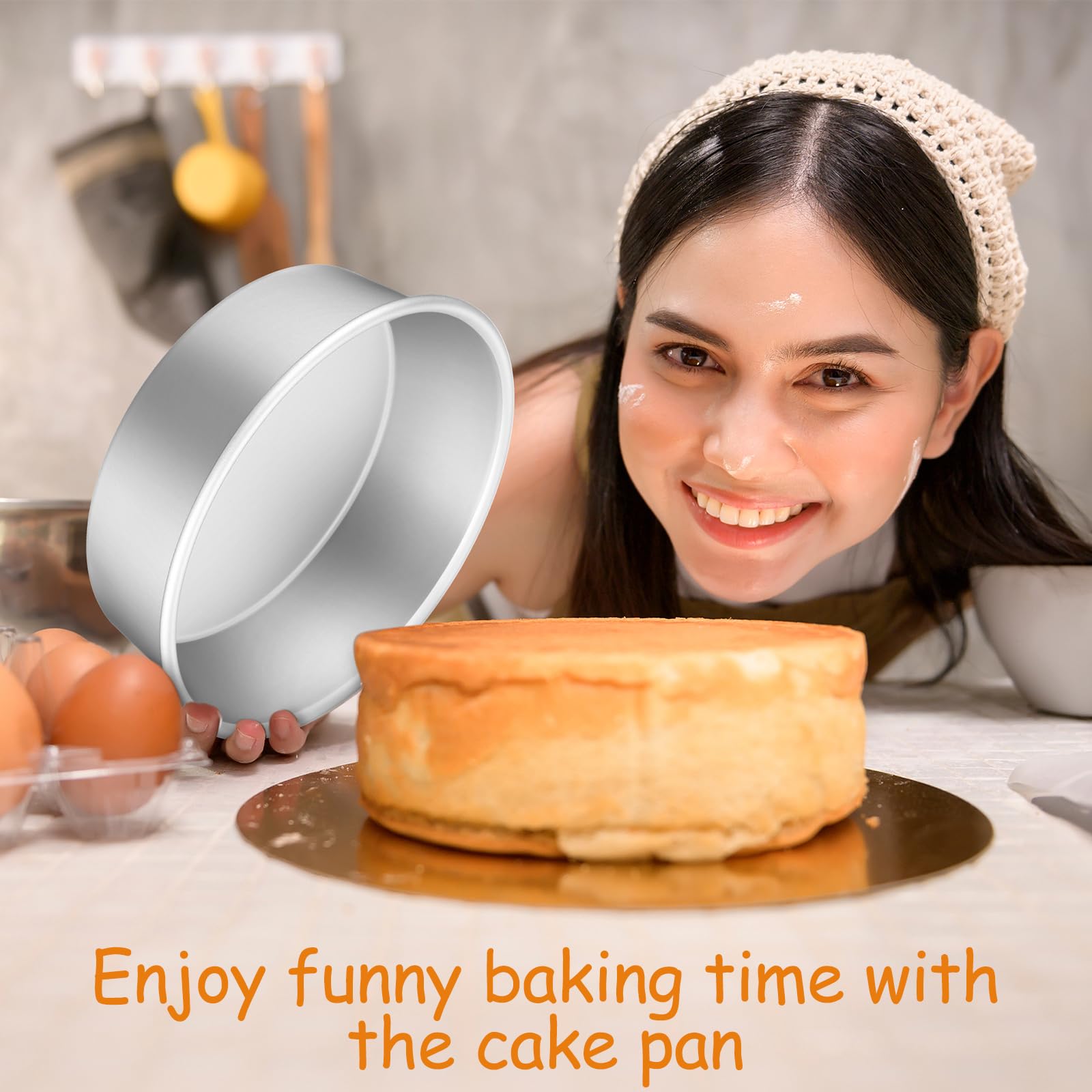 Mumufy 9 Pieces Round Cake Pans Aluminum Cake Pan Set Non Stick Small Cake Pans Sets Round Cheesecake Baking Pans For Home Party