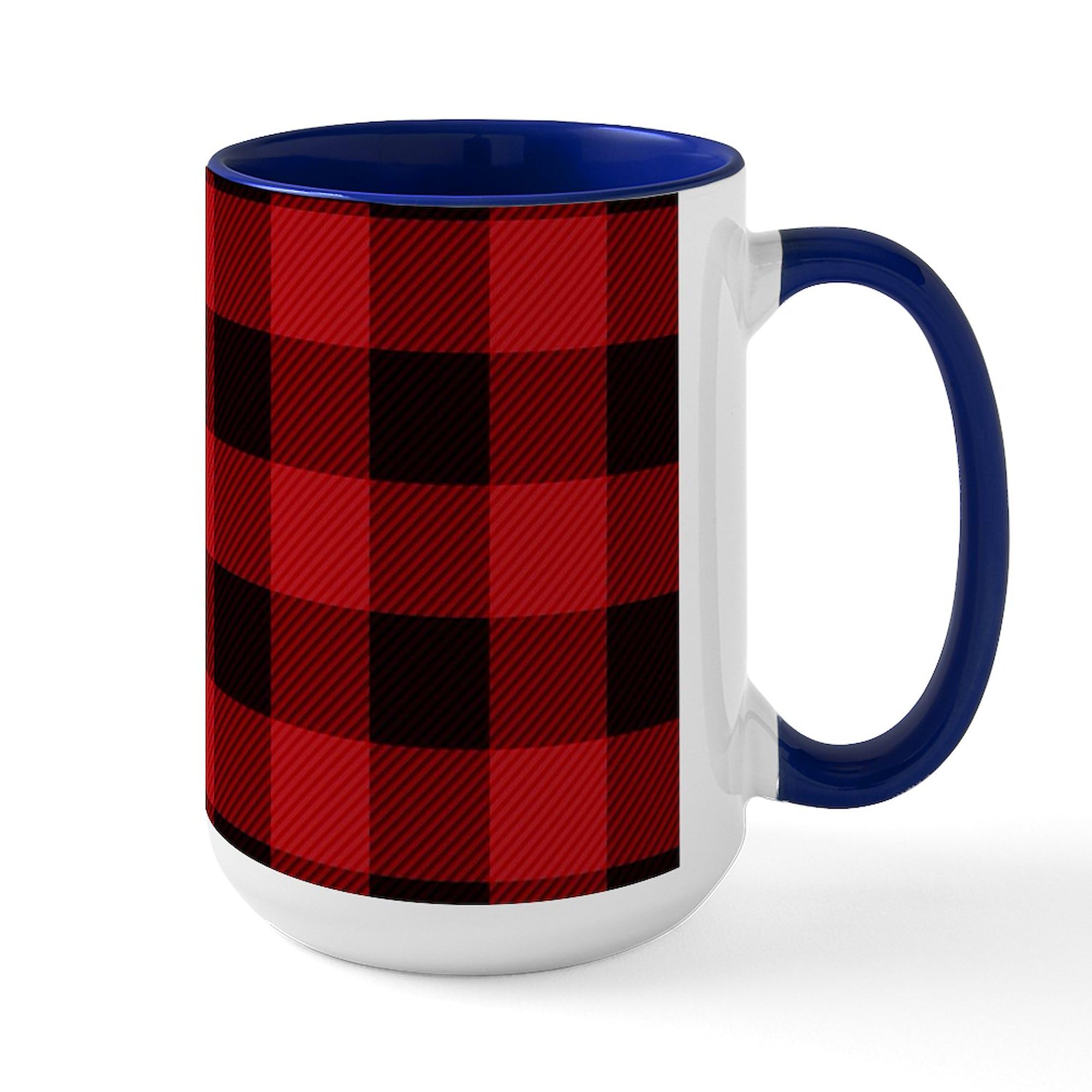 CafePress Cottage Buffalo Plaid Lumberjack Mugs 15 oz (444 ml) Ceramic Coffee Mug