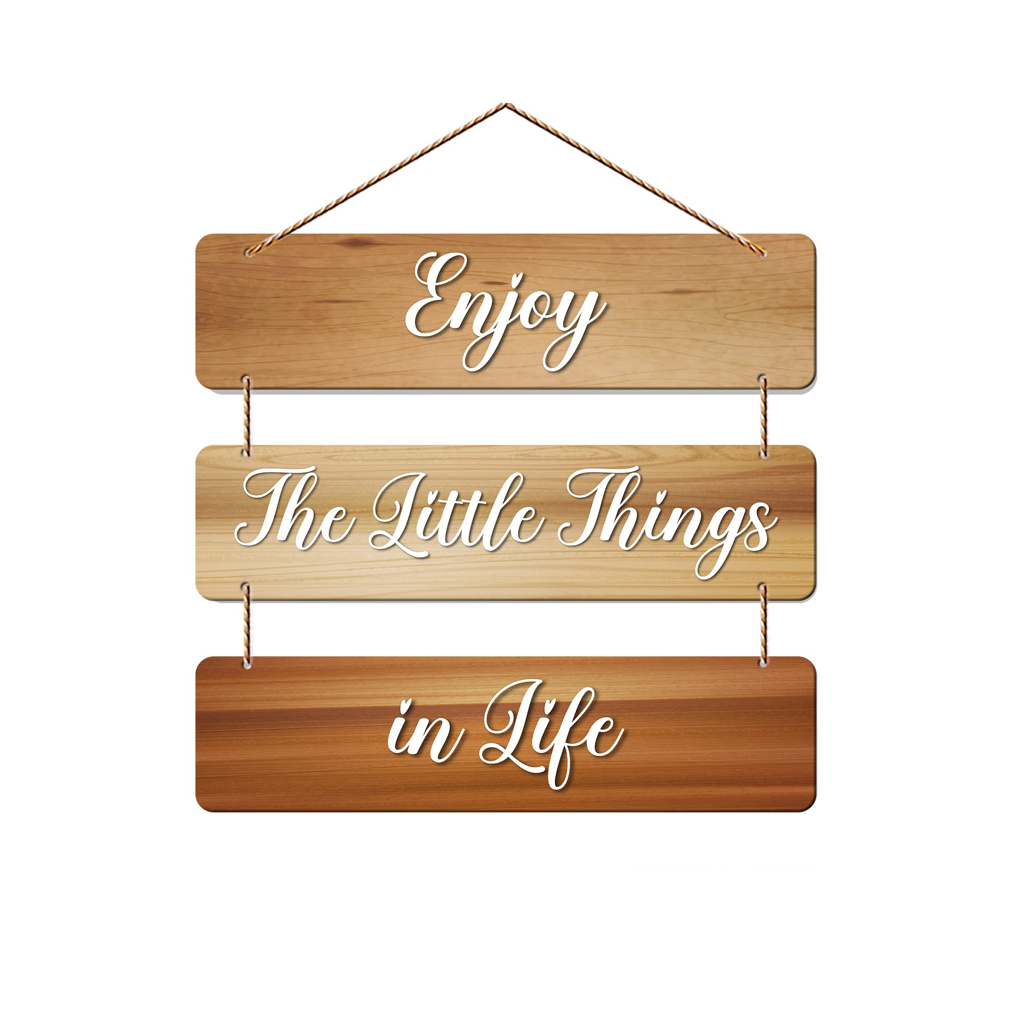 Artvibes Enjoy The Little Things In Life Decorative Wall Hanging Wooden Art | Quotes Decor Item | Wall Illustrations | Office De