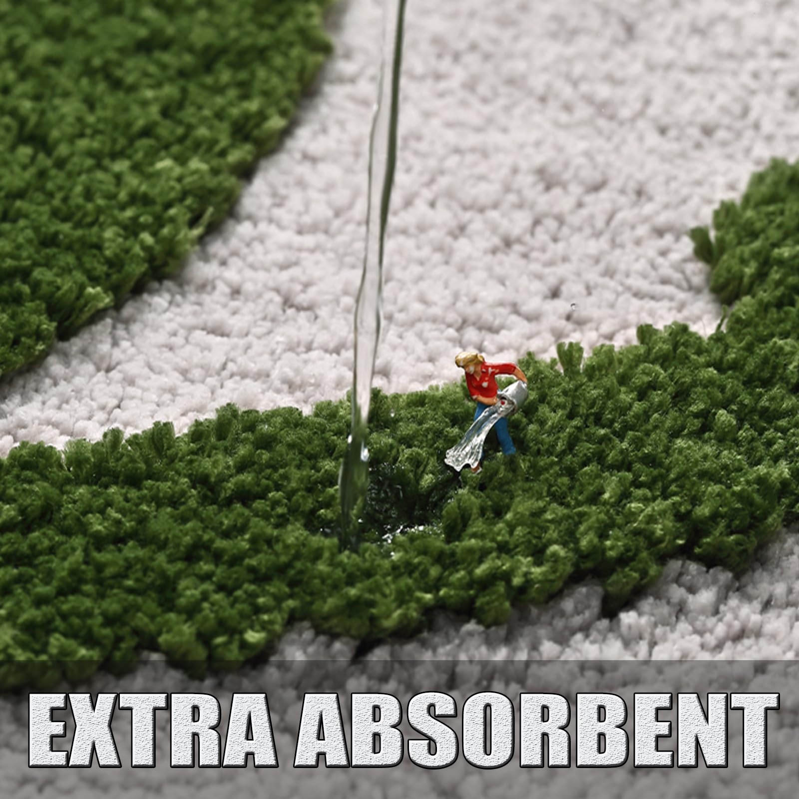 Bathroom Rug Set 2 Piece, Soft Cute Bath Mat And U-Shaped Contour Toilet Rug, Absorbent Microfiber Plush Bath Rug Set, Non-Slip