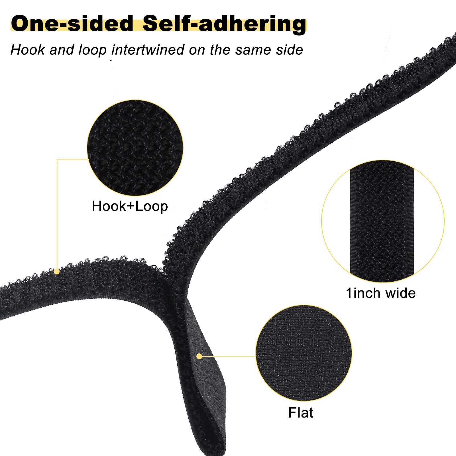 Ymcrlux 1X16Ft Hook And Loop Straps With 25 Metal Buckles, Adjustable Fastening Cable Straps, Cut-To-Length Cinch Strap, Reusabl