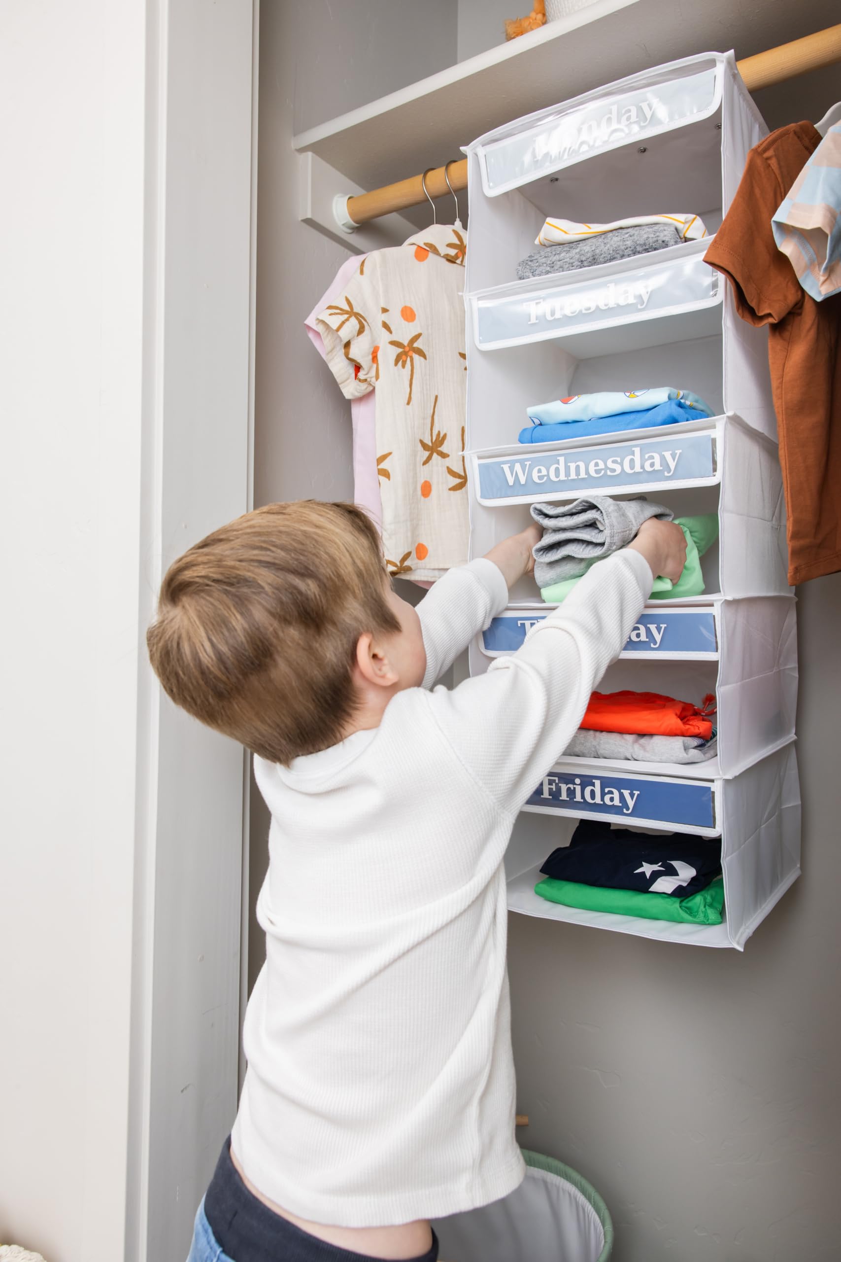5-Shelf Weekly/Weekday Clothes Organizer For Kids (33   ) School/ Day Of The Week, Monday Through Friday