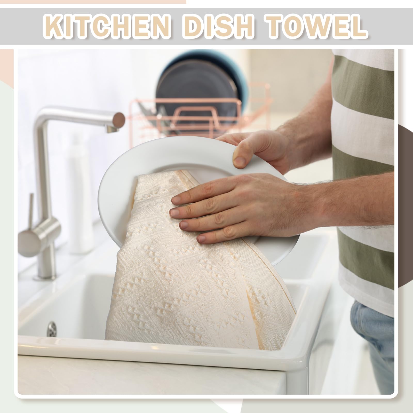 HunnmingRe 4 Pack Boho Bathroom Hand Towel 14 x 30 Inch 100% Turkish Cotton Decorative Boho Kitchen Hand Towel Farmhouse Bathroo