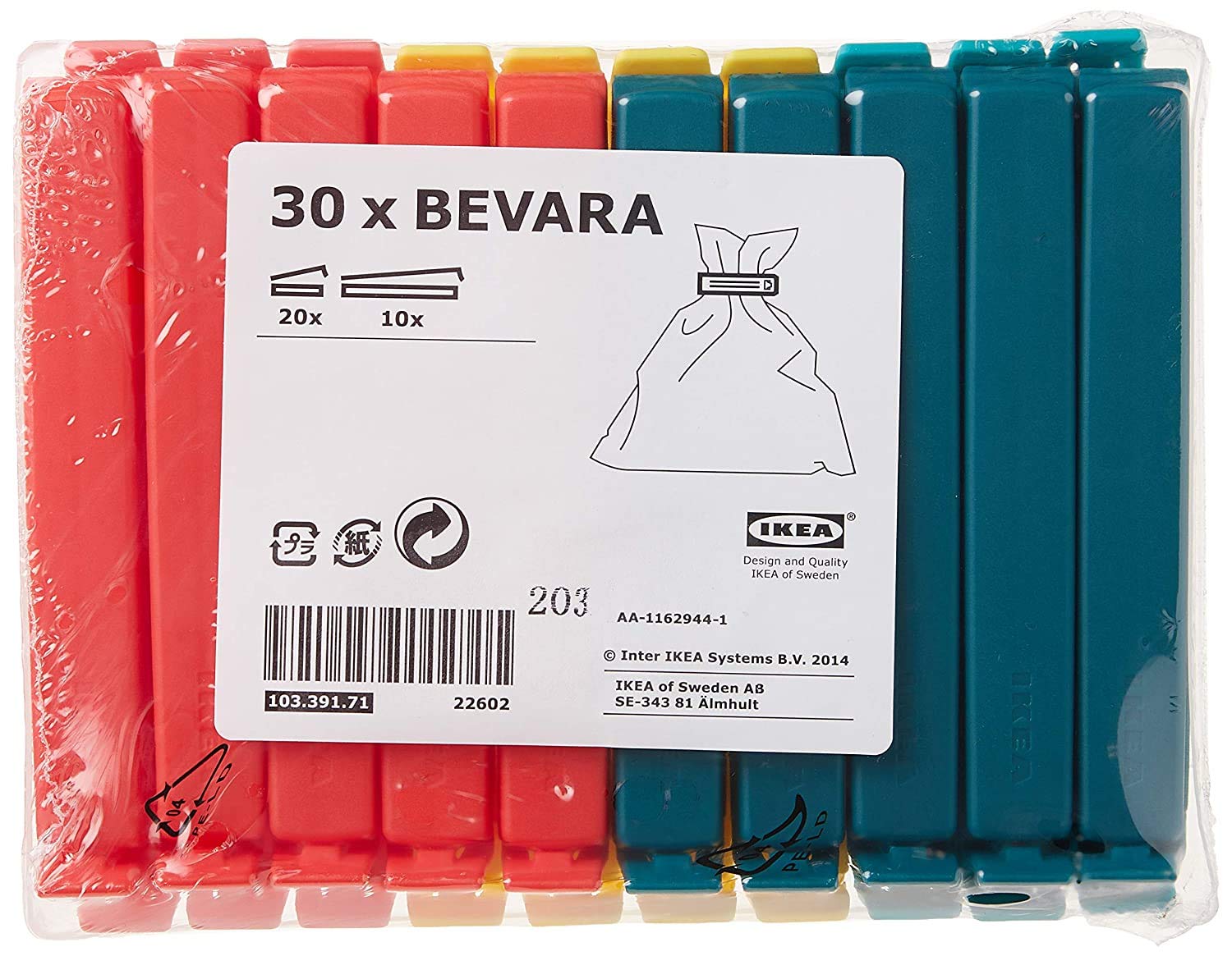 Ikea Bevara Bag Clips Pack Of 30 Verschluss