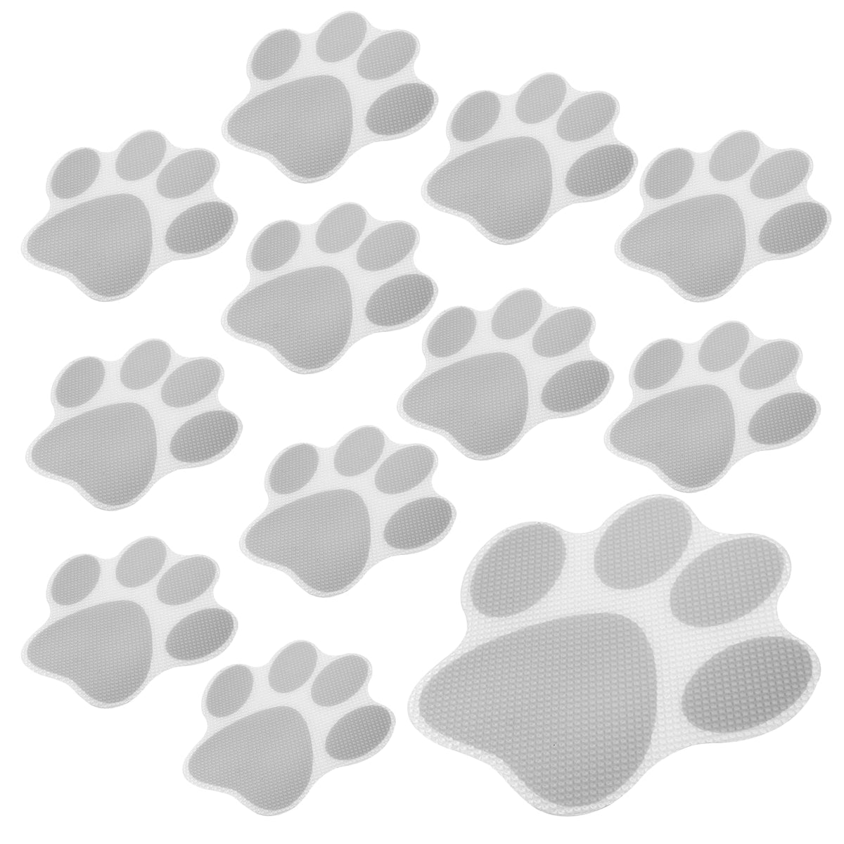 Coufce 20 Pcs Non Slip Bathtub Stickers Grey Paw Print Adhesive Decals Sea Shell Shape Shower Stickers For Floor, Ladders, Bath