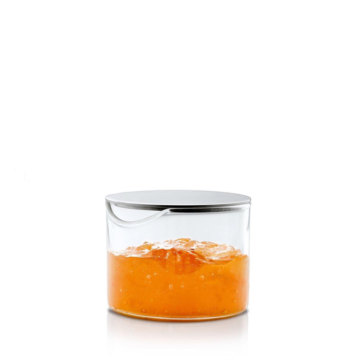Blomus Basic Condiment Lid, 3 Oz, Glass And Brushed Stainless Steel