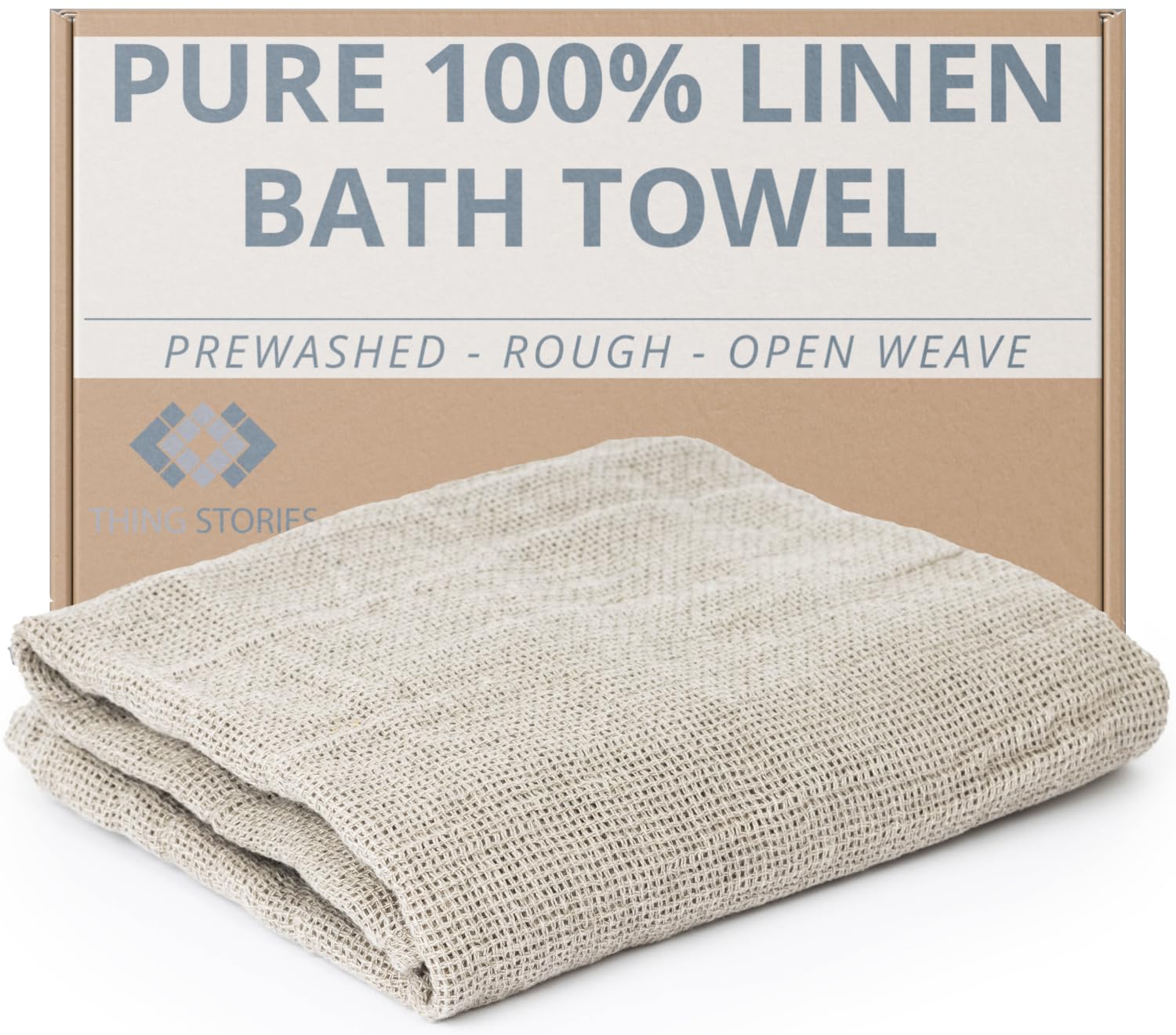 100% Natural Rough Linen Bath Towel - Quick Dry Hair Towel Wrap For Women - Open Weave Thin Lightweight Exfoliating Towel For Sh