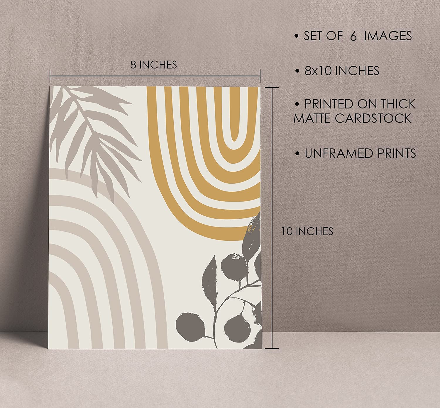 Boho Wall Art Room Decor 8x10 set of 6 Boho Posters  Mid Century Modern Prints for Wall Art  Sun Moon Desert Bedroom Decor