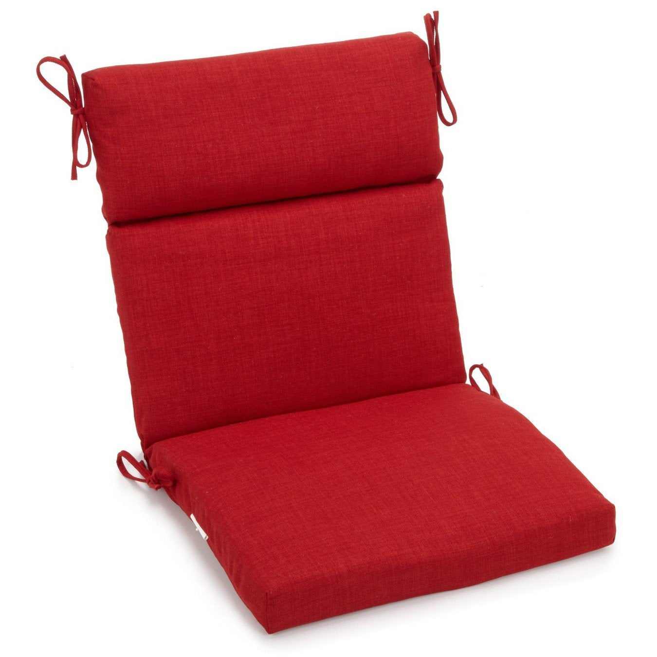 Blazing Needles Spun Polyester Solid Outdoor Squared Seat/Back Chair Cushion, 20 x 42, Paprika