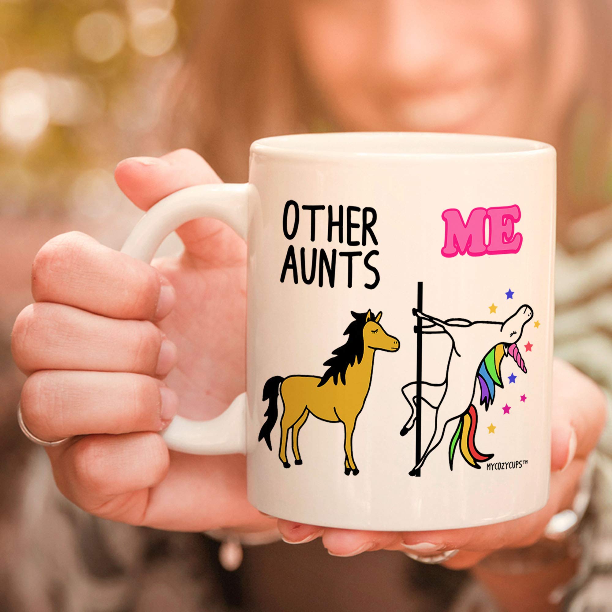 Other Aunts Me Unicorn Coffee Mug - 11oz Cup for Auntie, Sister, Favorite Aunticorn from Niece, Nephew - Birthday, Christmas, Ap
