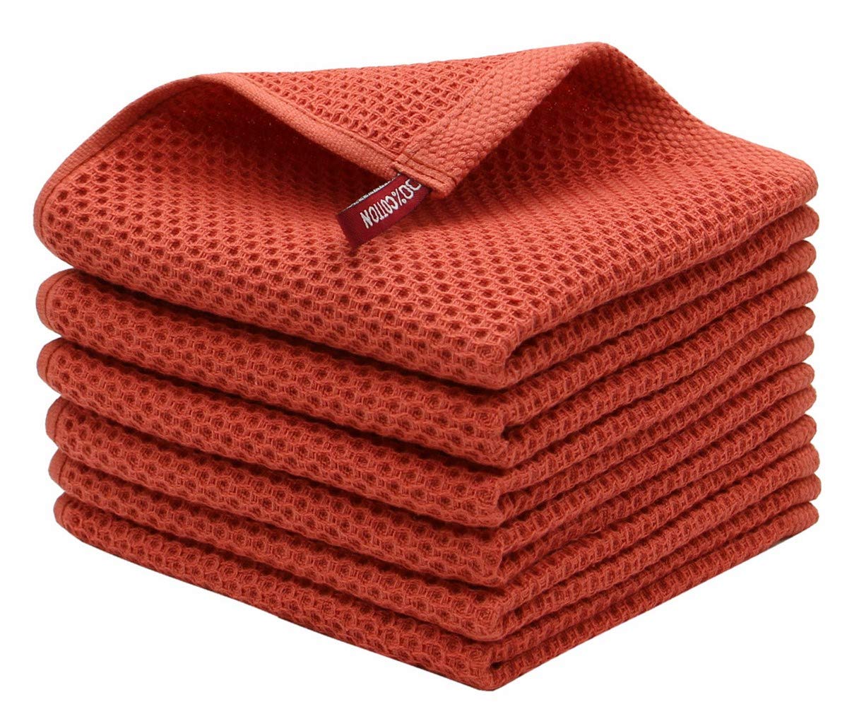 Mia'Sdream Natural Cotton Waffle Weave Kitchen Tidy Dish Cloths Drying Rags Cleaning Cloth, Soft And Absorbent Kitchen Hand Towe