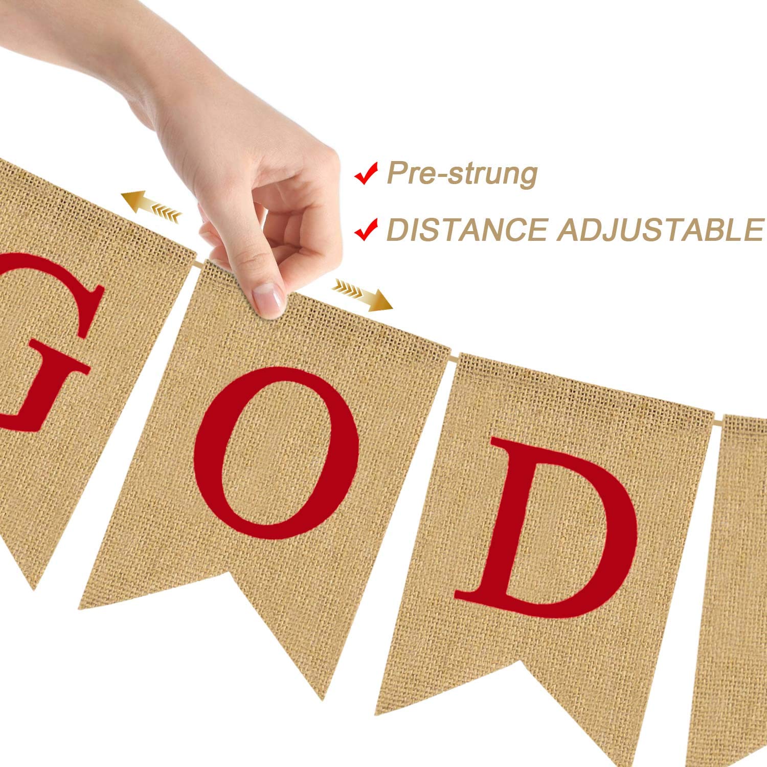 Burlap God Jul Banner Tomte Christmas Gnome Swedish Nordic Scandinavian Rustic Winter Farmhouse Fireplace Mantle Decoration