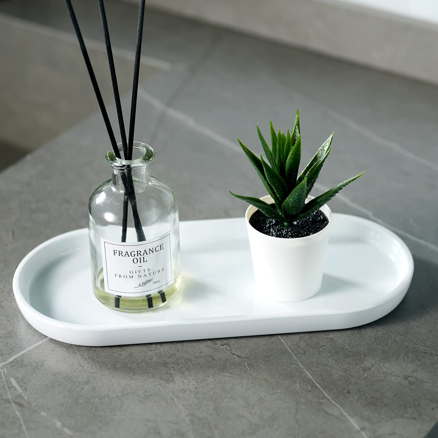 Sheechung Acrylic Vanity Tray Bathroom Storage Organizer Tray, Catchall Tray, Countertop Sink Tray Dispenser,Sturdy Holder For C