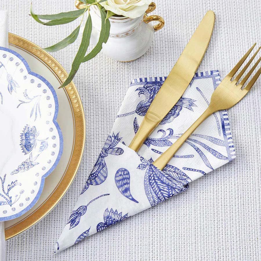 Kate Aspen Decorative 2 Ply Paper Napkins - Set Of 60 - 6.5 Inch Durable Disposable Serveware, Easy Cleanup For Birthday, Weddin