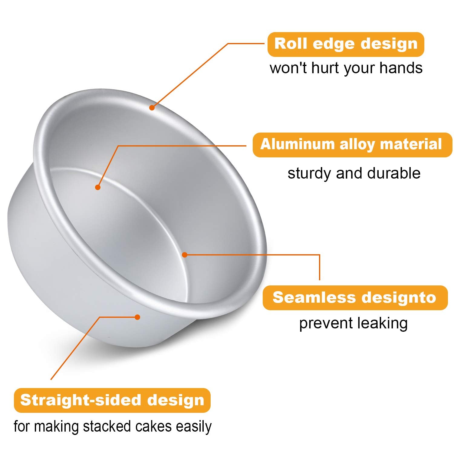 Patelai 8 Pieces Round Cake Pan 4 Inch Non Stick Aluminum Round Mold Cheesecake Baking Pans For Home Party Baking Supplies
