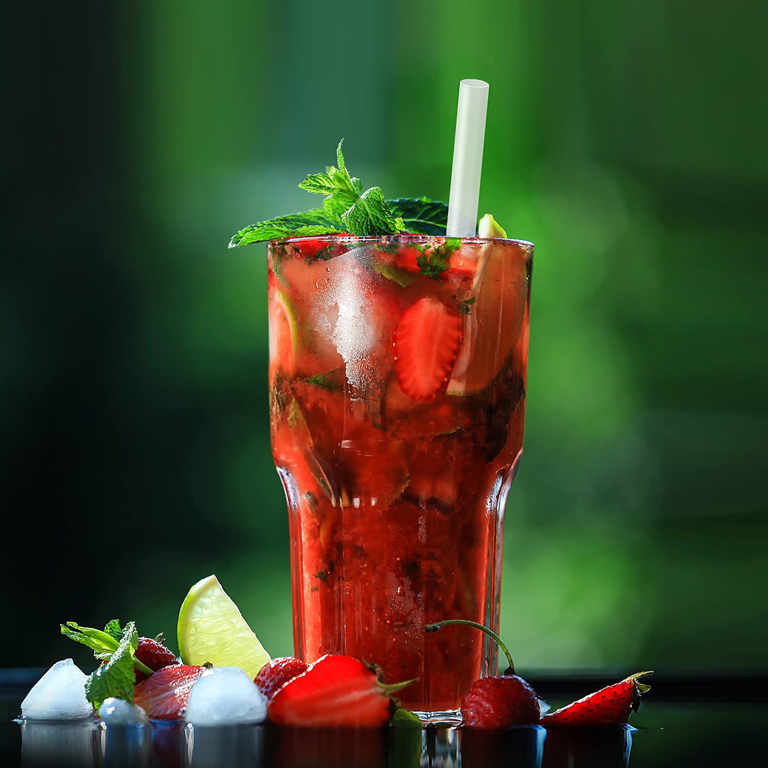 MYJIE 100 Pcs Clear Boba Straws Smoothie Straws Individually Wrapped Disposable Plastic Jumbo Large Wide-mouthed Milkshake Drinking Straws(0.43'' Diameter and 9.45'' long)