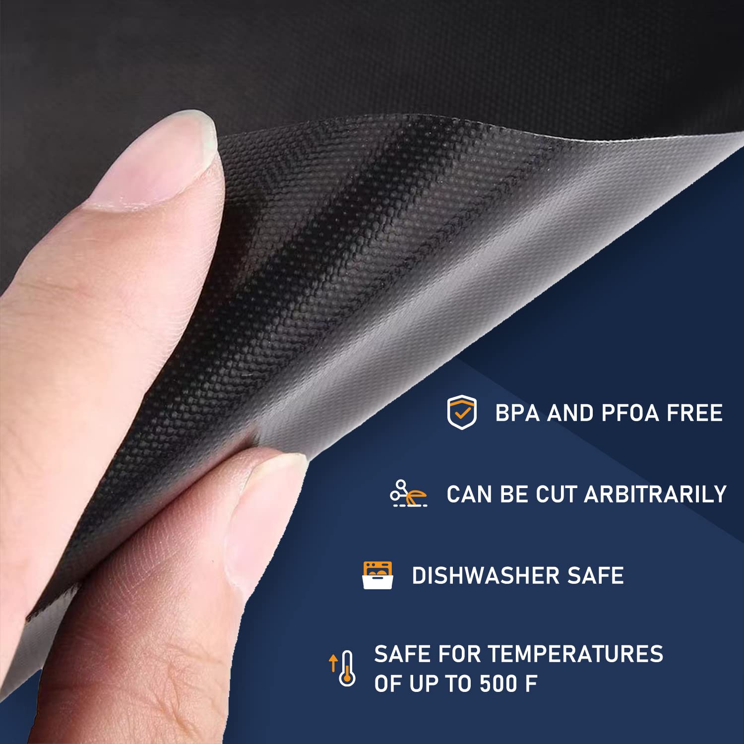 Meegoo Oven Liners - 4 Pack Non-Stick, BPA & PFOA Free, 15.74"x23.62", Black, Fits Electric & Gas Ovens