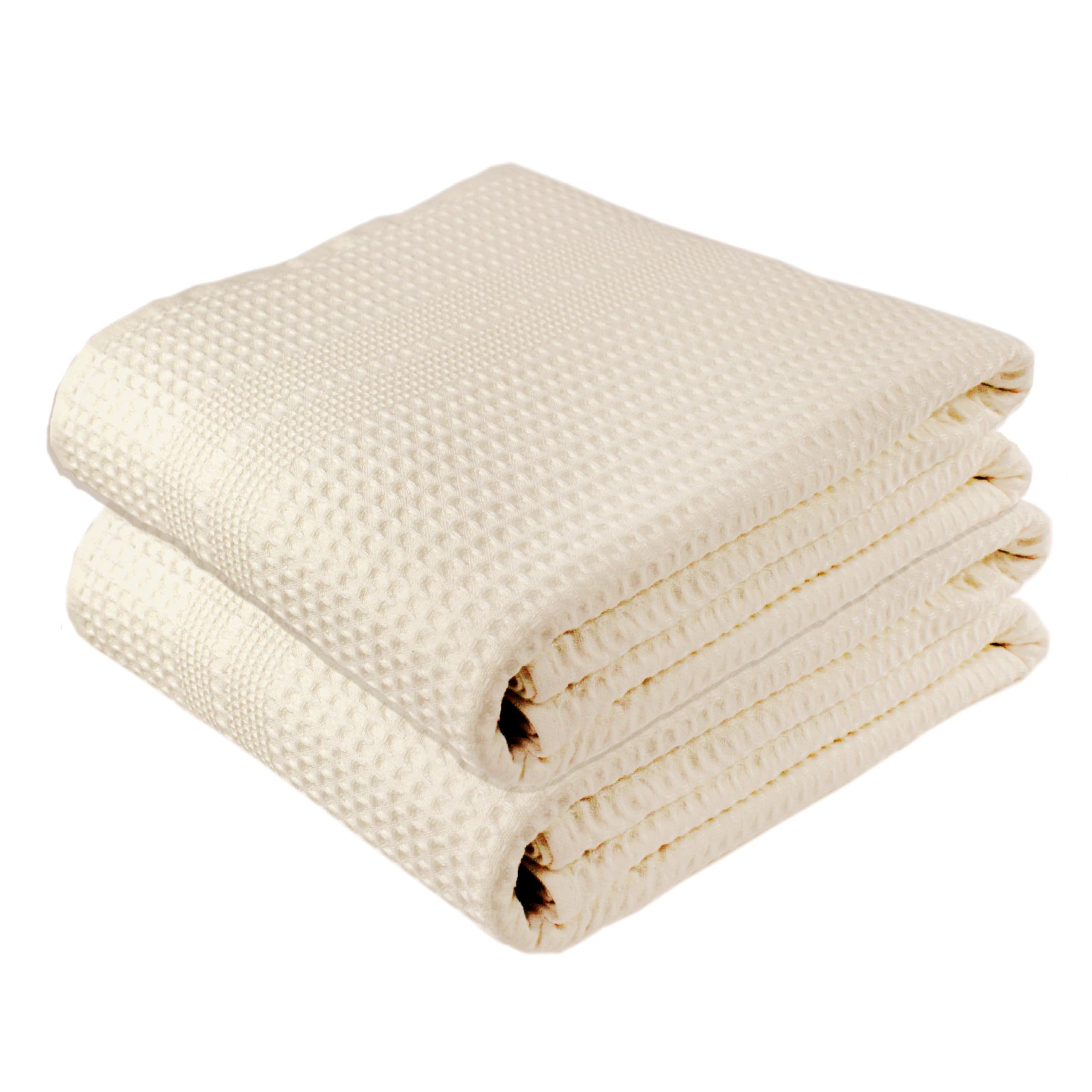 GILDEN TREE Waffle Towels Quick Dry Lint Free Thin  2 Pack Bath Sheets 40x80 Oversized Extra Large for Adults  Classic Style (Cream)