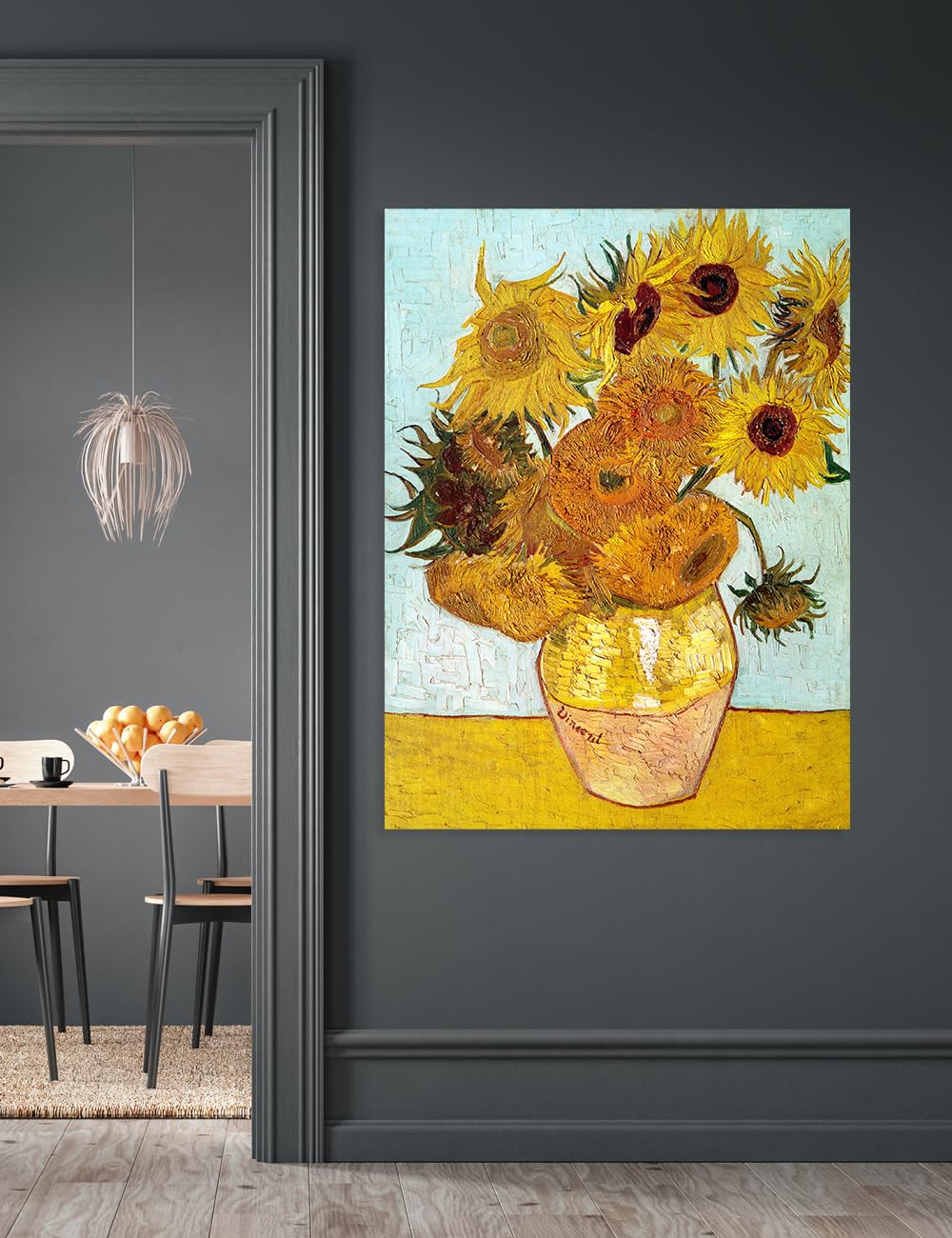 Decorarts - Twelve Sunflowers, Vincent Van Gogh Reproductions. Oversize Giclee Canvas Print Wall Art For Home Wall Decor. 30X40X