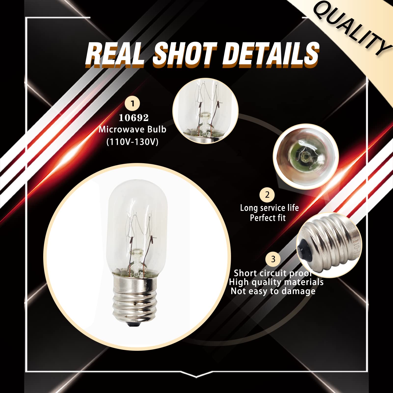 Upgraded 10692 Microwave Bulb 110-130V Wide Voltage T7 E17 25W Compatible With Ge Appliance Bulb Excellent Quality-1 Year Qa (2P