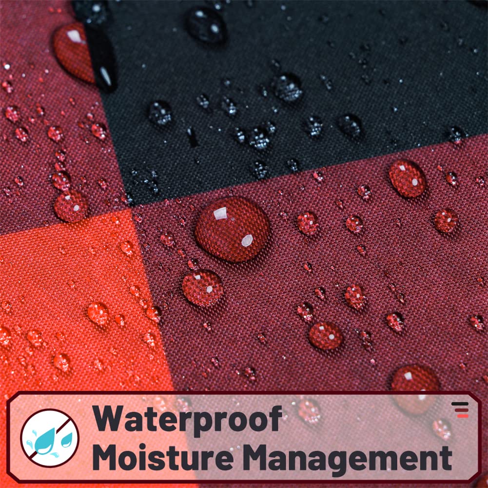 Moslovstar Buffalo Checker Fabric Shower Curtain Christmas Waterproof Bath Curtain Set With 12 Hooks Winter Holiday Party Decor,