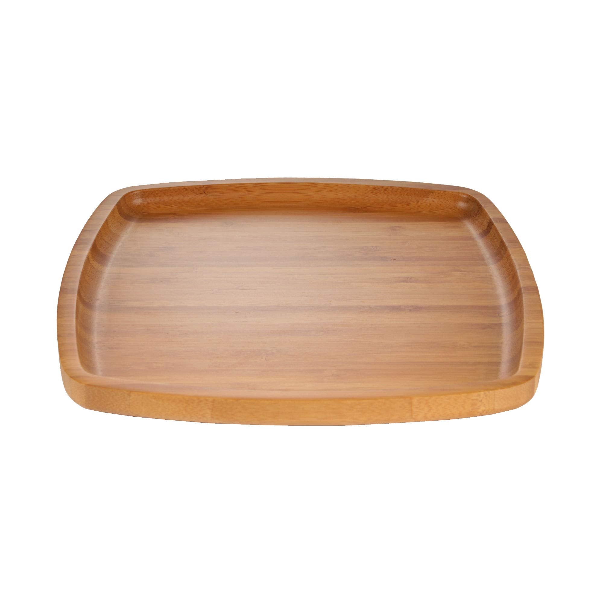 Bamboomn 8'' X 8'' Natural Bamboo Decorative Display Table Top Tea Serving Tray Plate Holder For Coffee Dining Table, Countertop
