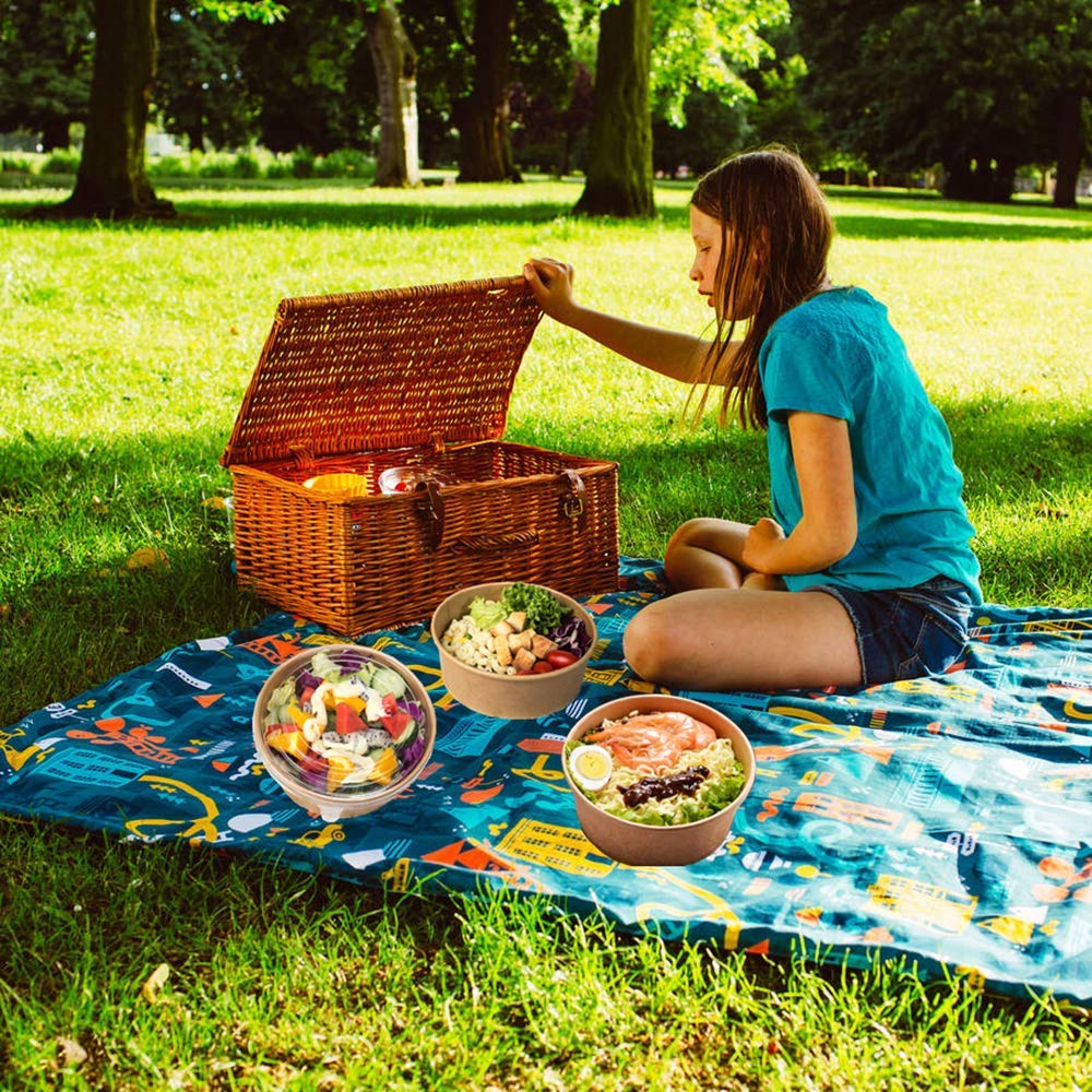 Lesibag 45 Oz Large Paper Bowls, 50 Count Disposable Salad Bowls Party Supplies For Hot/Cold Food, Soup - 1300 Ml