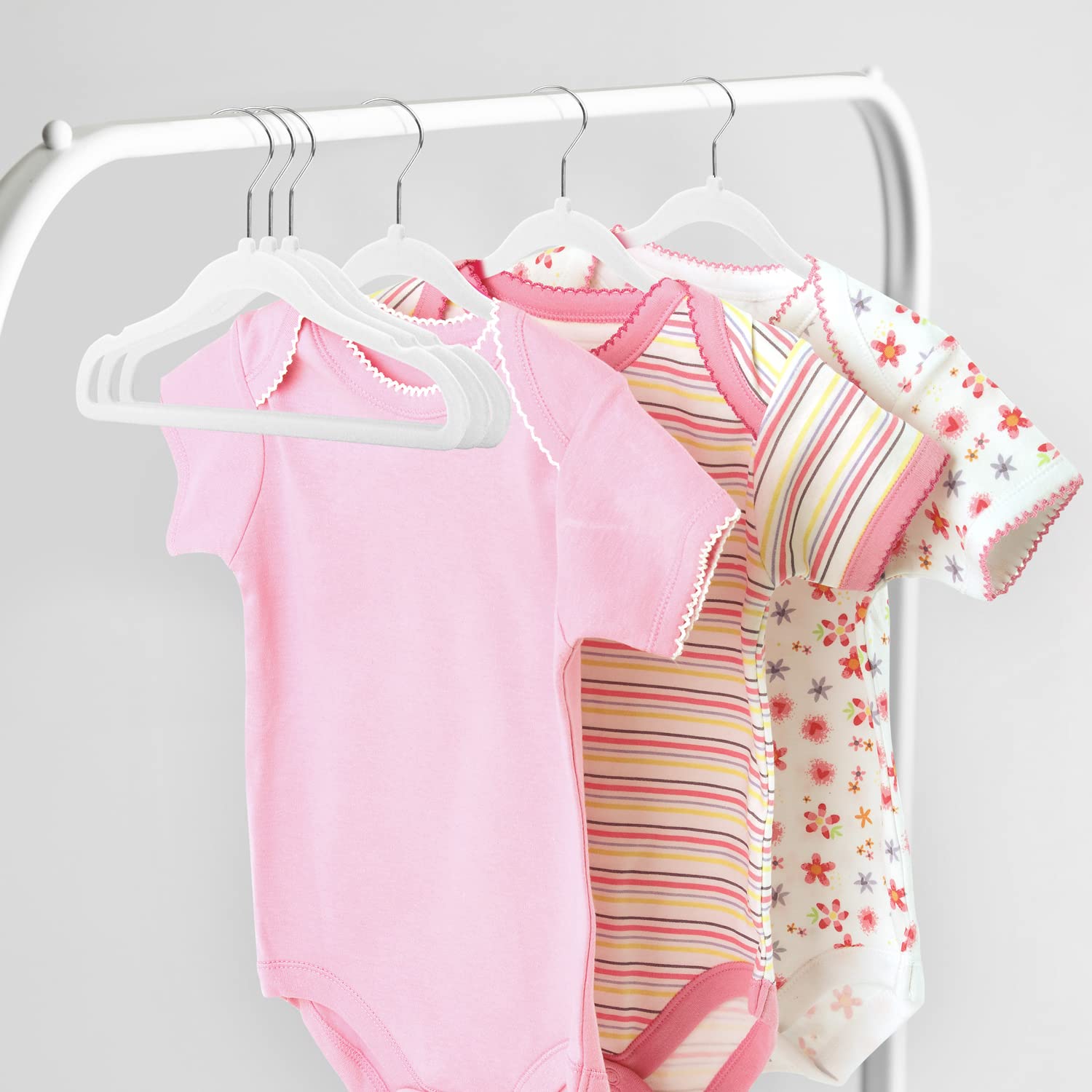 Mangokit Non-Slip Kids Velvet Hangers, Ultra-Slim Space Saving Baby Velvet Coat Hangers,360 Degree Rotatory Hook,Sturdy&Durable
