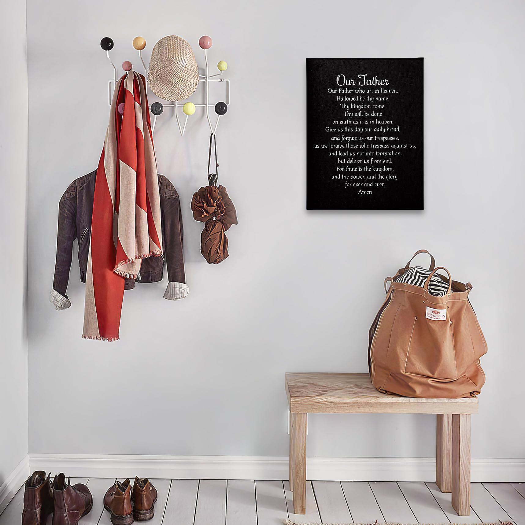 Phamte Our Father Prayer Wall Art, Christian The LordS Prayer Wall Decor, Inspirational Quotes Bible Verse Scripture Print Fram