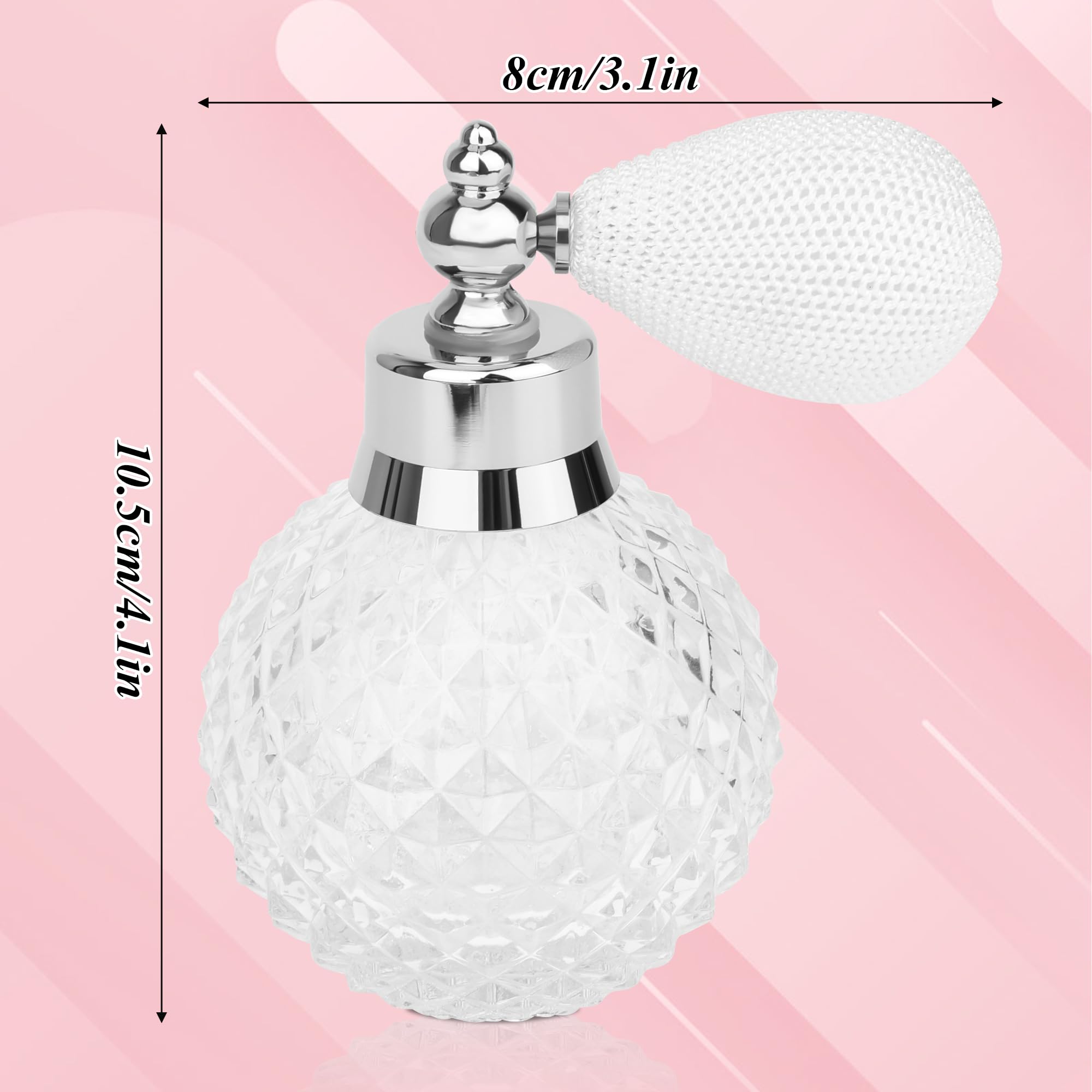 Coolrunner Crystal Art Vintage Style Refillable Perfume Atomizer Spray Bottle 100Ml (Clear)
