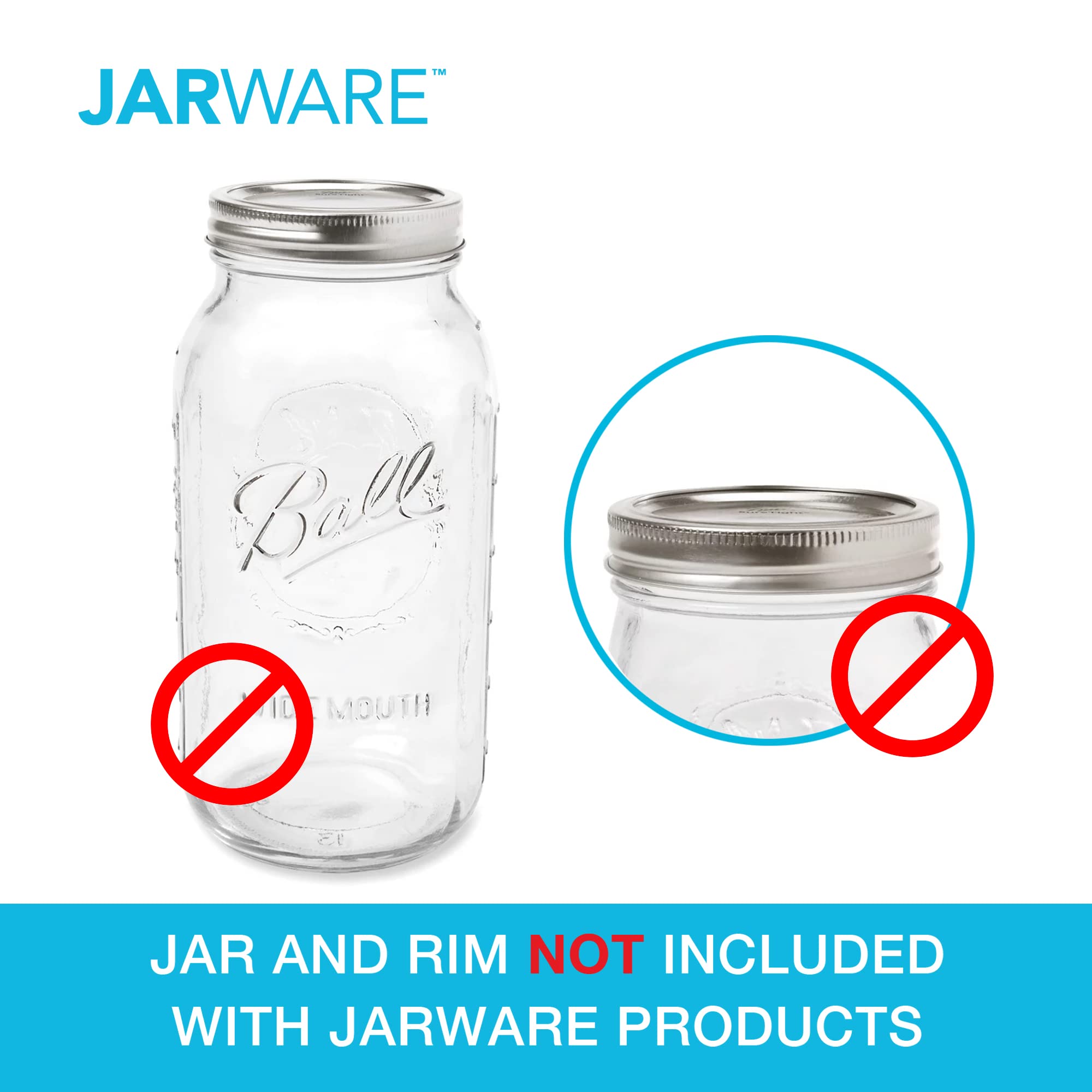 Jarware Mason Jar Lid, Stainless Steel Compost Lid For Wide Mouth Mason Jars, With 4 Charcoal Filters