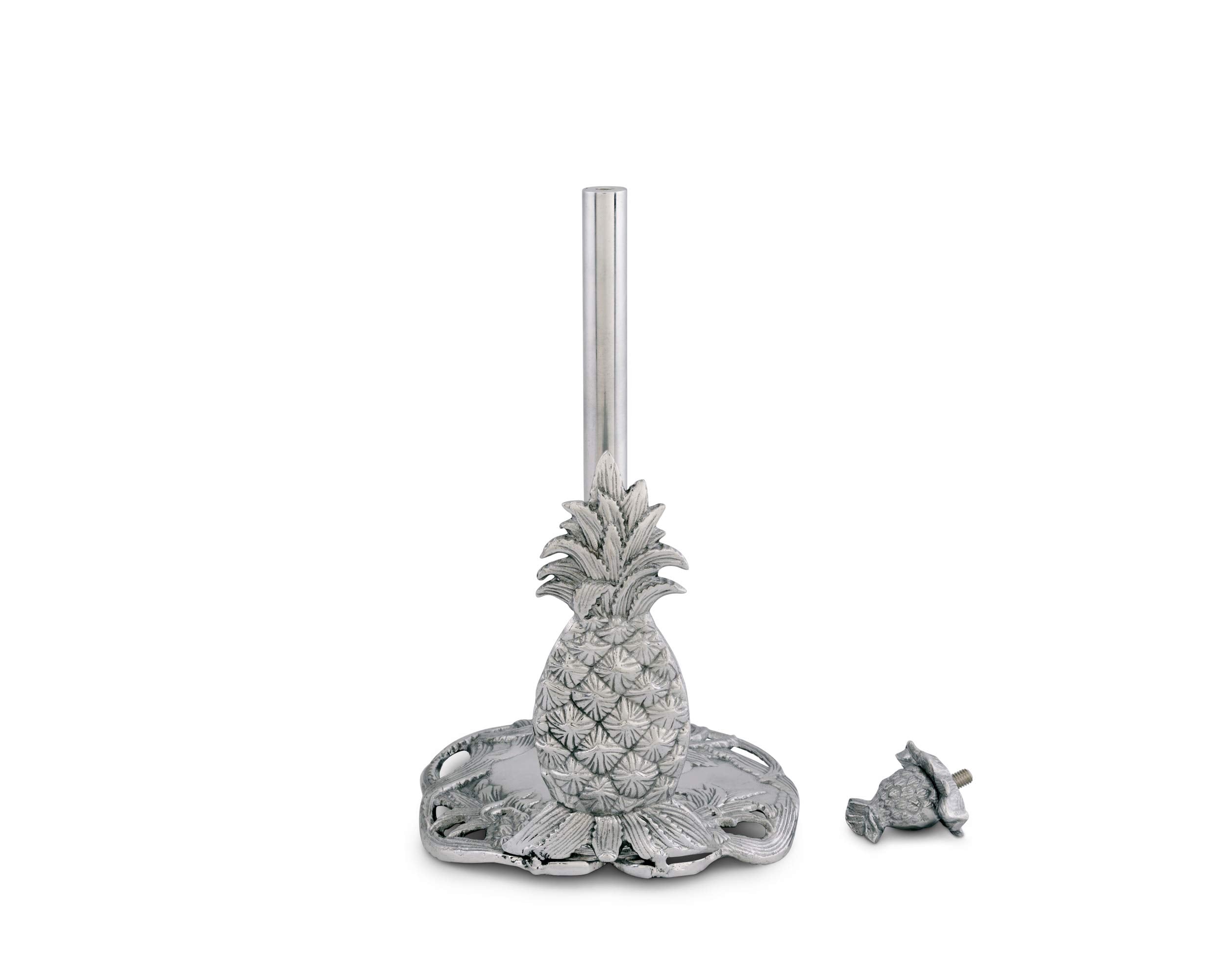Arthur Court Pineapple Countertop Decorative Paper Towel Holder Aluminum Metal 14.5 Inch Standing Tall