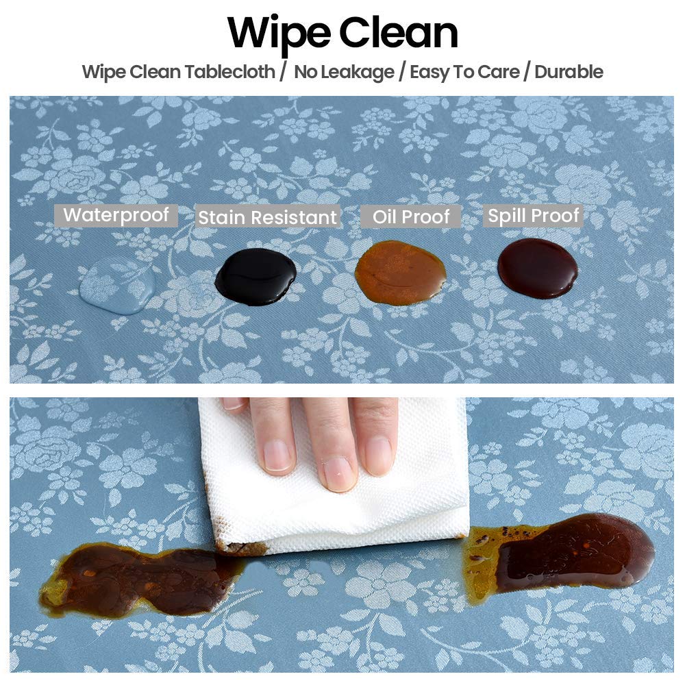 Romanstile Round Vinyl Tablecloth,100% Waterproof Heavy Duty Oil Spill Proof Stain Resistant Plastic Pu Table Cover With Flannel