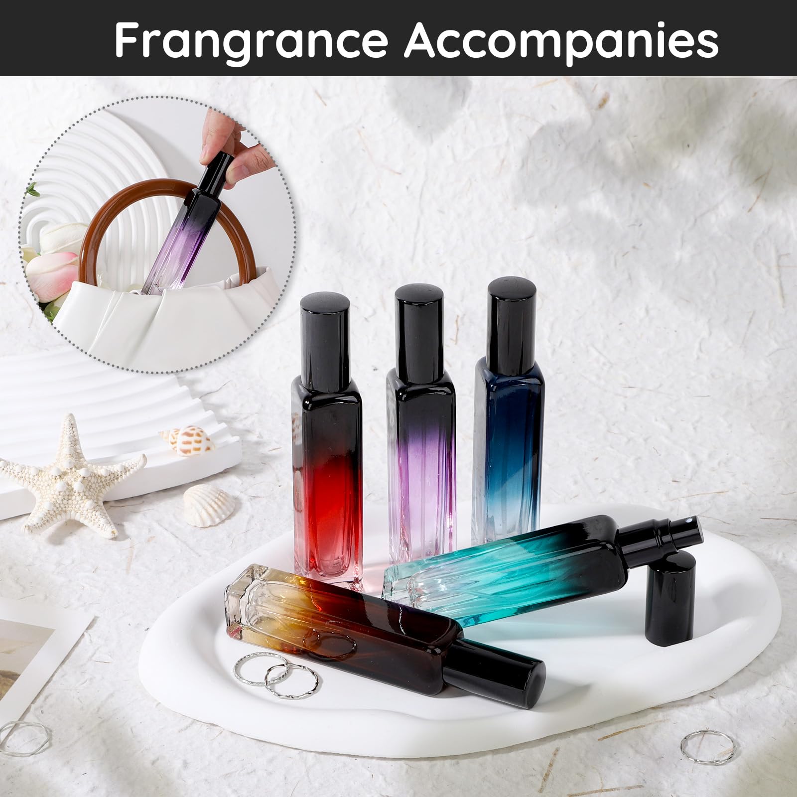 Segbeauty 0.5 Oz Perfume Bottle, 15Ml Refillable Cologne Sprayer Bottles,5 Pack Perfume Travel Fine Mist Dispenser, Portabe Esse