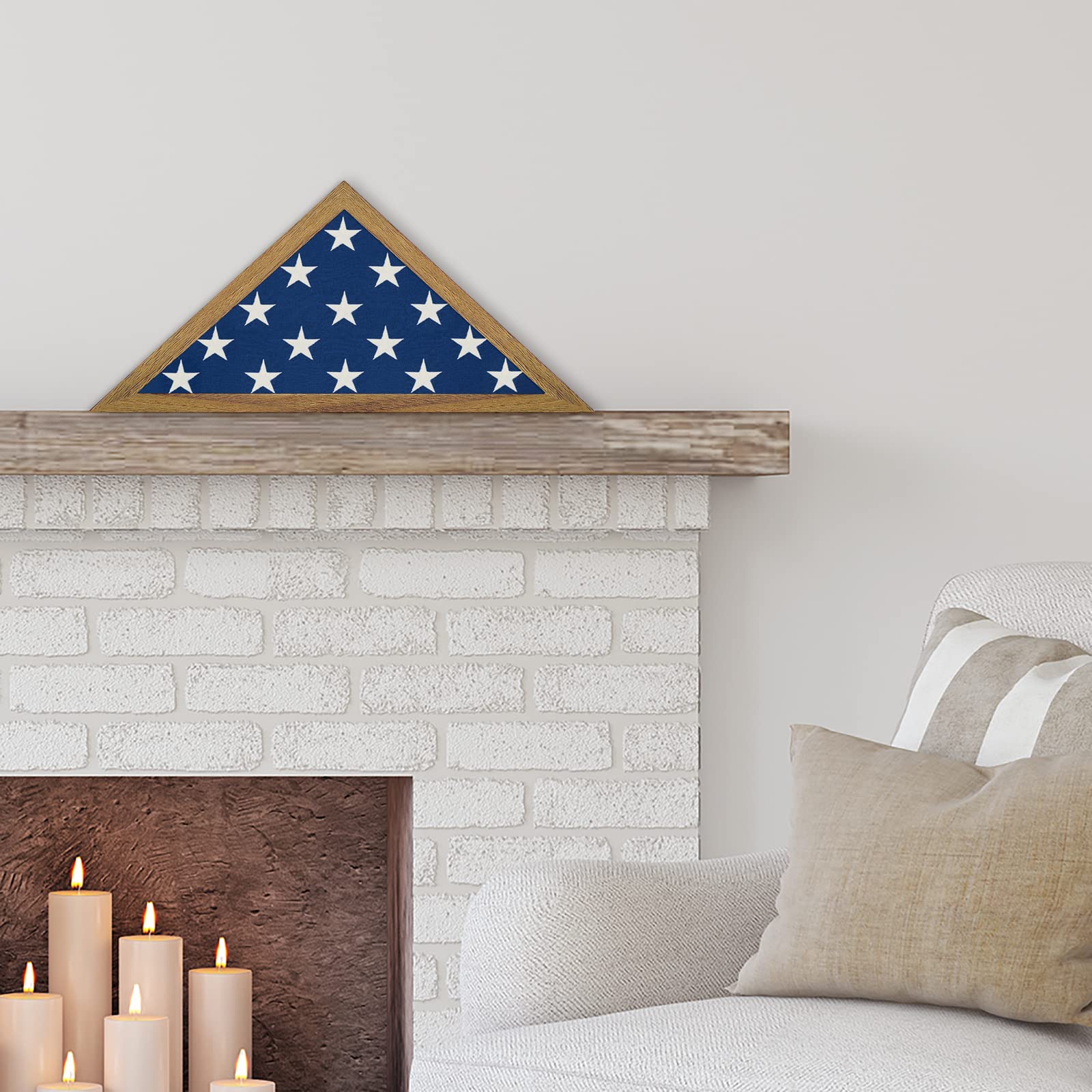 Americanflat Small Folded Flag Display Case - Fits Folded 3x5 Ceremonial Flags (Not for Burial Flag) - Silhouette Collection -