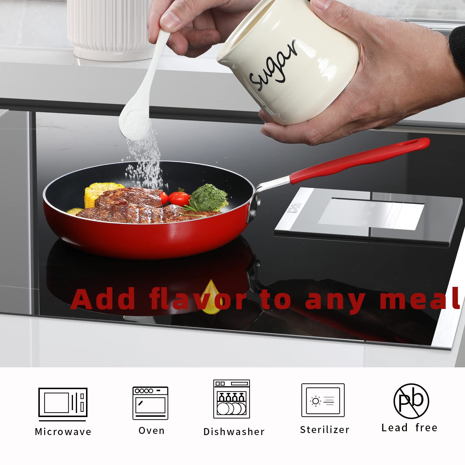 Ontube Ceramic Sugar Bowl With Lid And Spoon 12Oz (Beige)