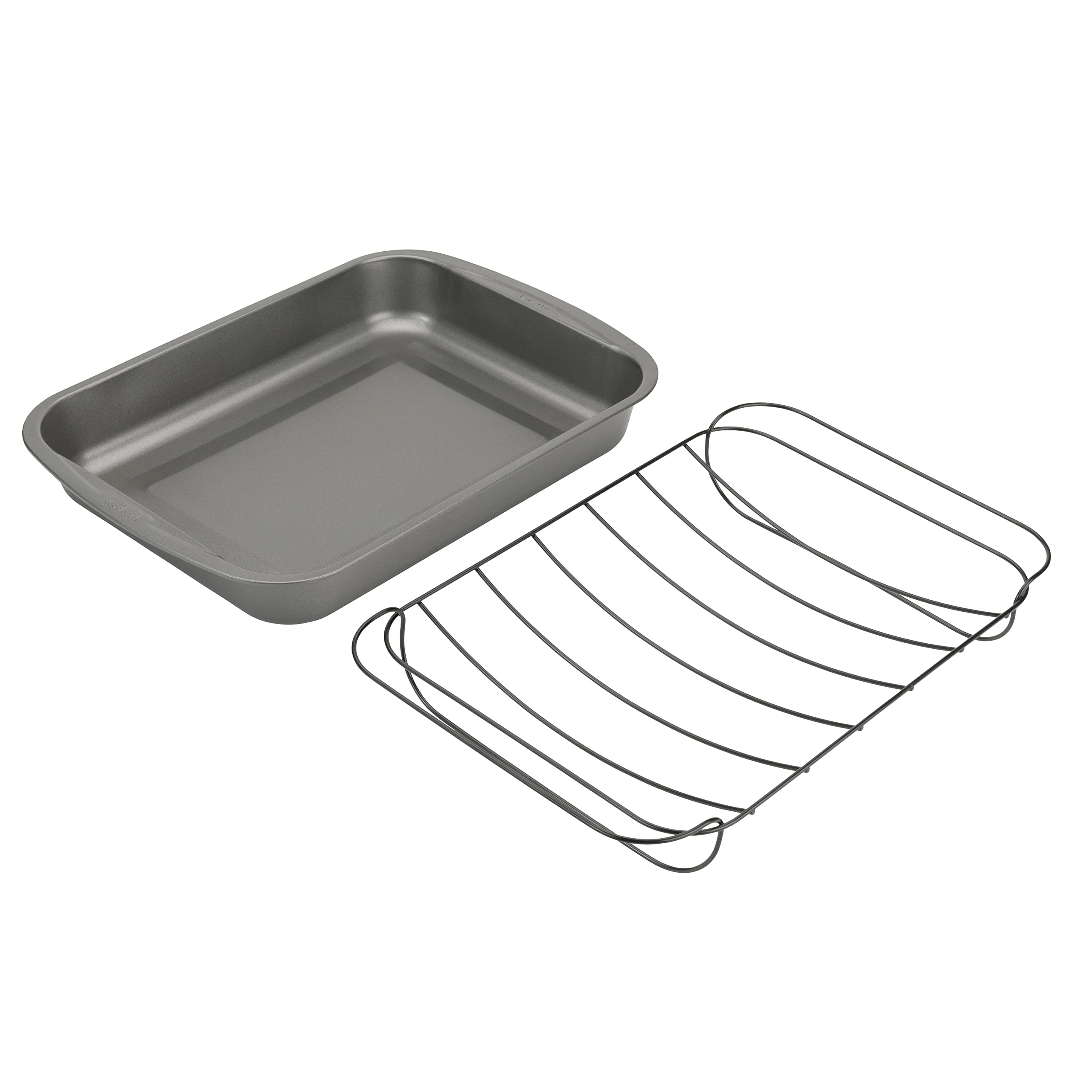 Good Cook Nonstick Large Roast Pan With Rack, 15 X 11'', Gray